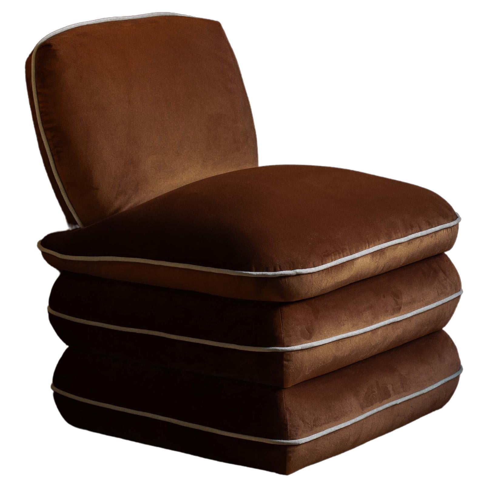 Pillow Chair by Ash - Mushroom Velvet For Sale