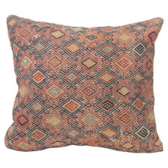 Pillow Cover Fashioned from an Antique Anatolian Cicim Bag Face