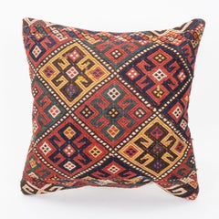 Pillow Cover Fashioned from an Antique Caucasian Mafrash ( storage Bag ) Panel