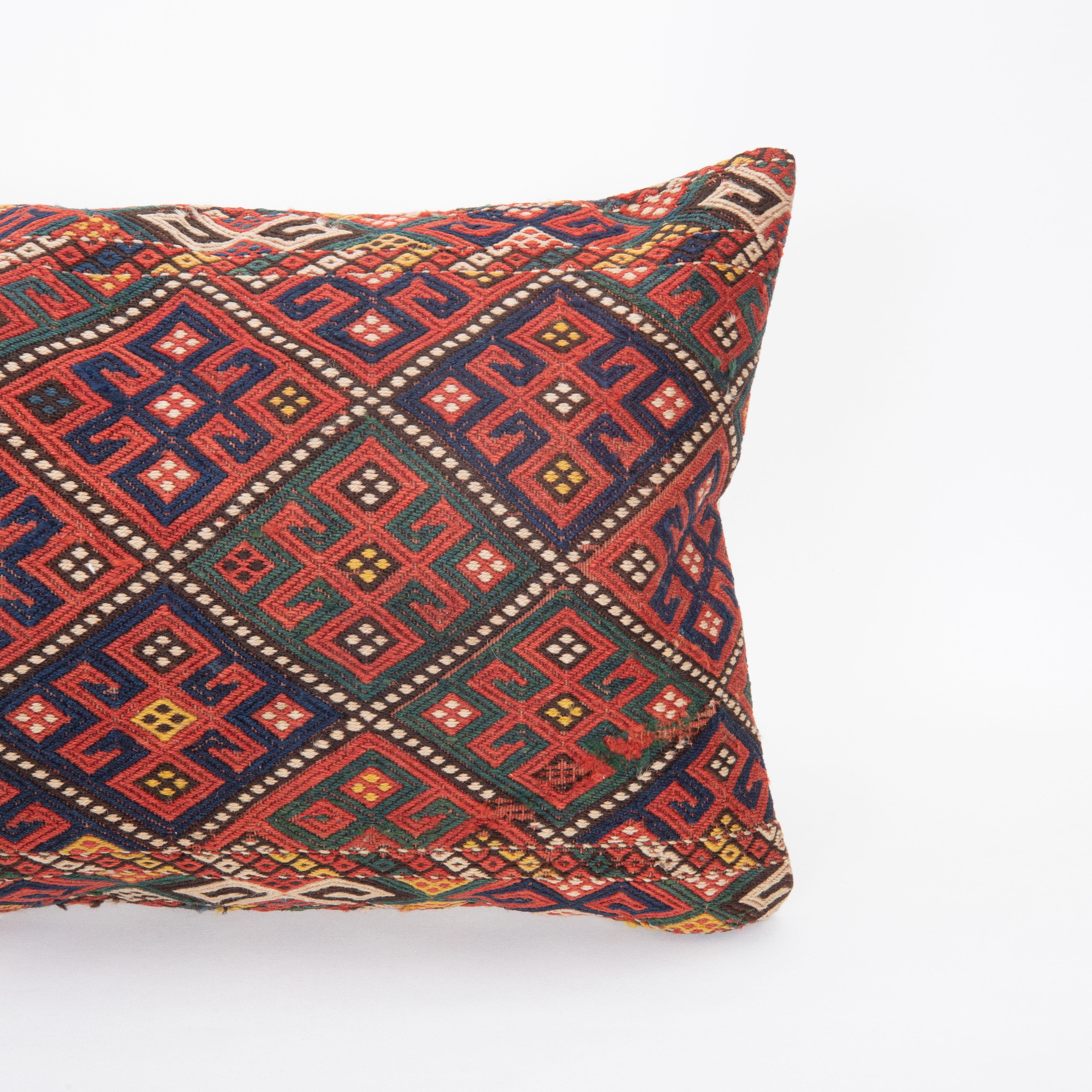 Azerbaijani Pillow Cover Fashioned from an Antique Caucasian Mafrash ( storage Bag ) Panel For Sale