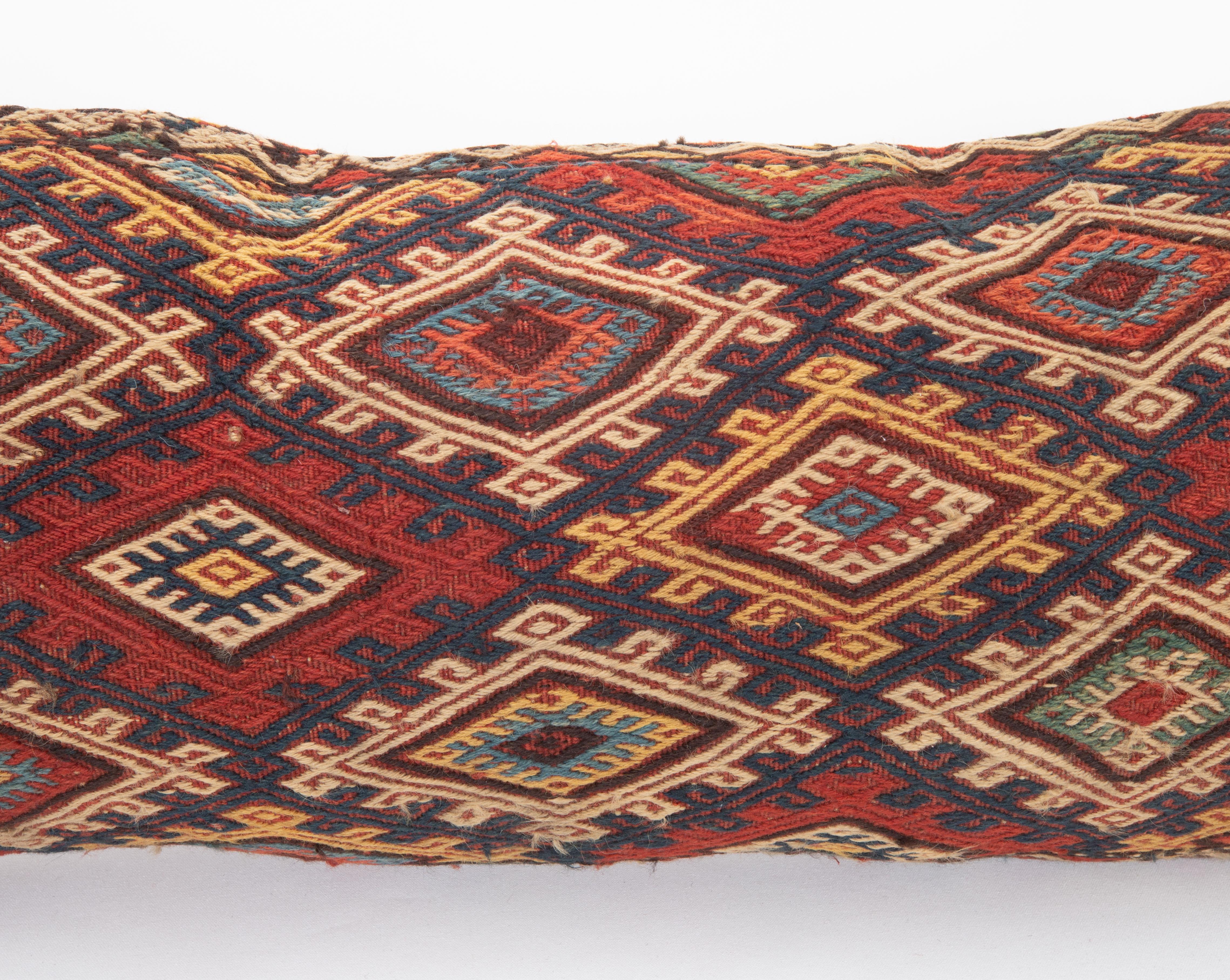 Azerbaijani Pillow Cover Fashioned from an Antique Caucasian Mafrash ( storage Bag ) Panel For Sale
