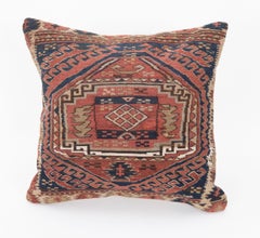 Pillow Cover Fashioned from an Antique Caucasian Sumak Bag Face