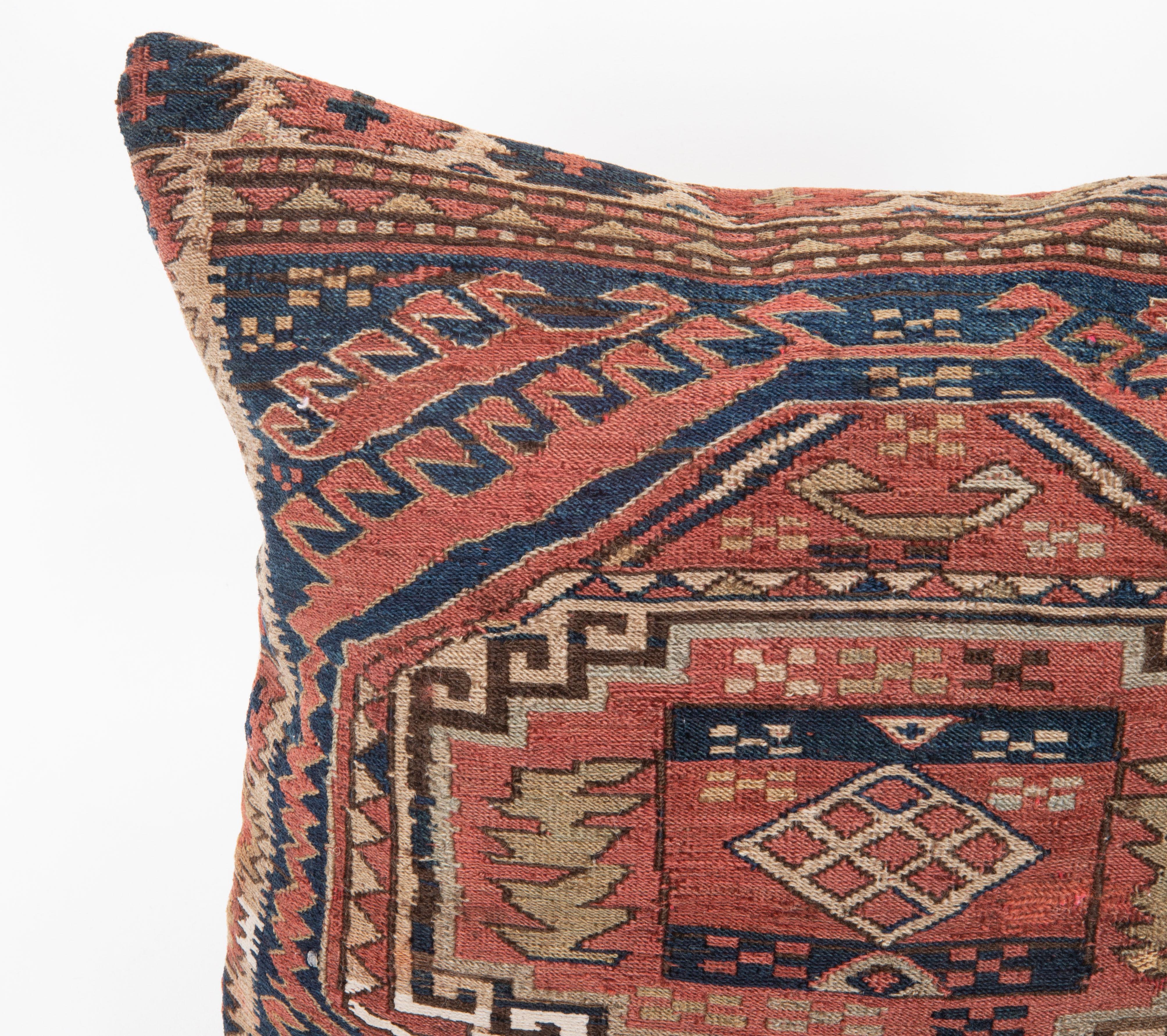 Azerbaijani Pillow Cover Fashioned from an Antique Caucasian Sumak Bag Face For Sale