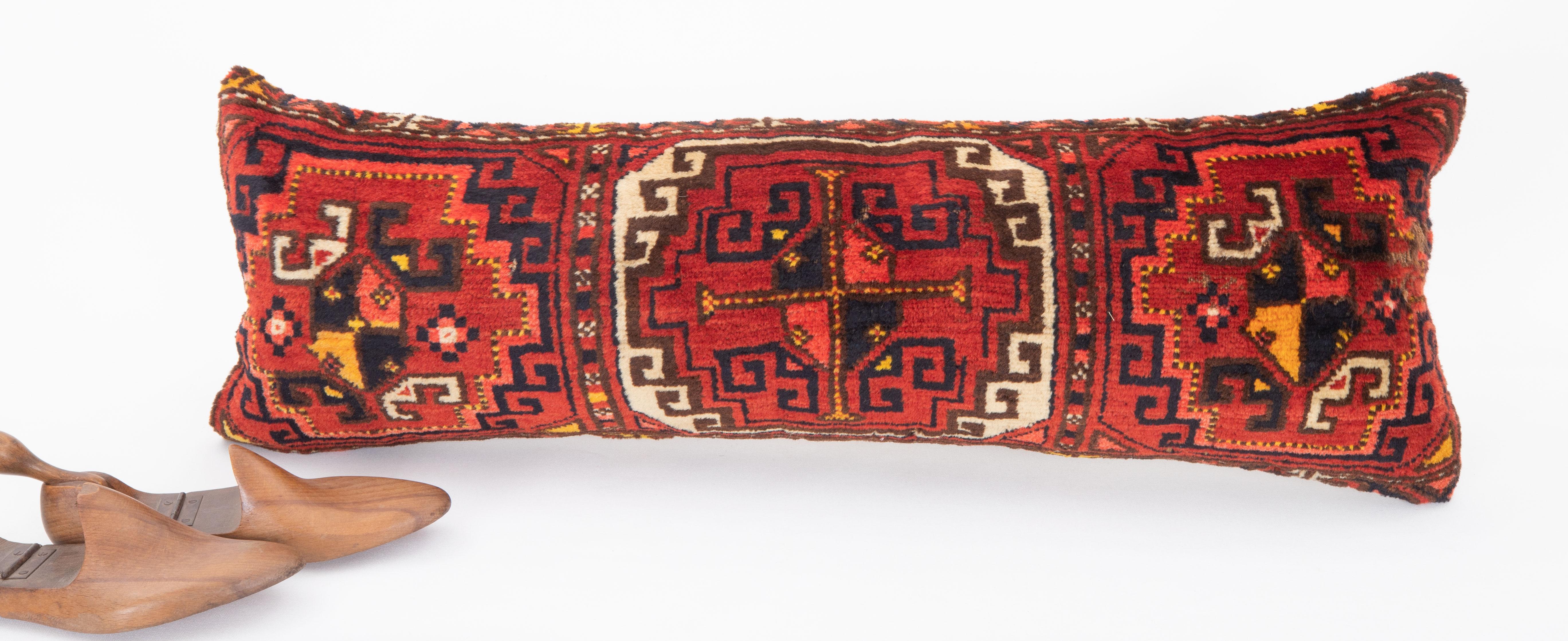 Hand-Woven Pillow Cover Fashioned from  an Antique Napramach ( Storage bag ) For Sale