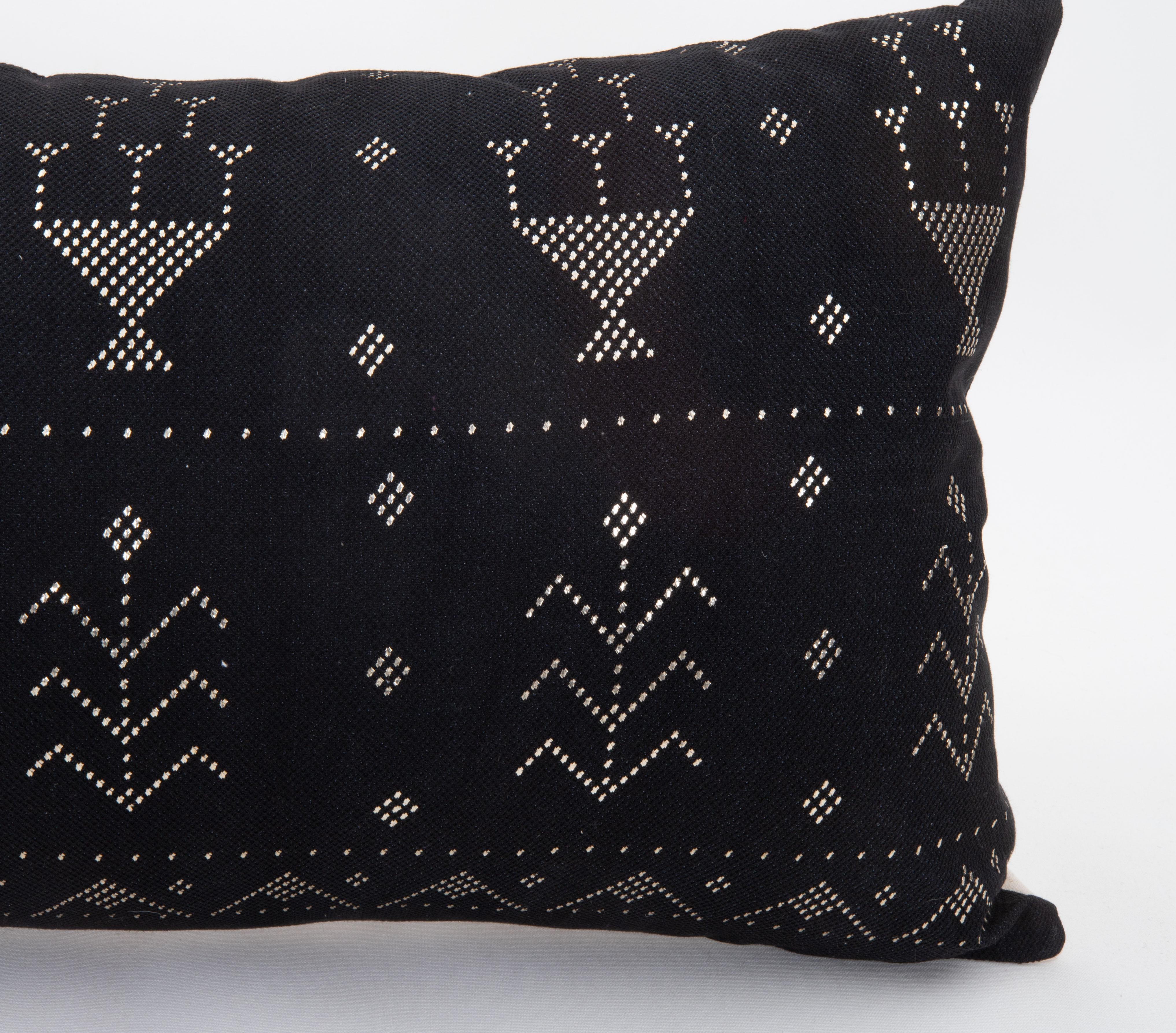Metallic Thread Pillow Cover Fashioned from  Vintage Egyptian ‘tulli bi telli’, Assuit Textile For Sale