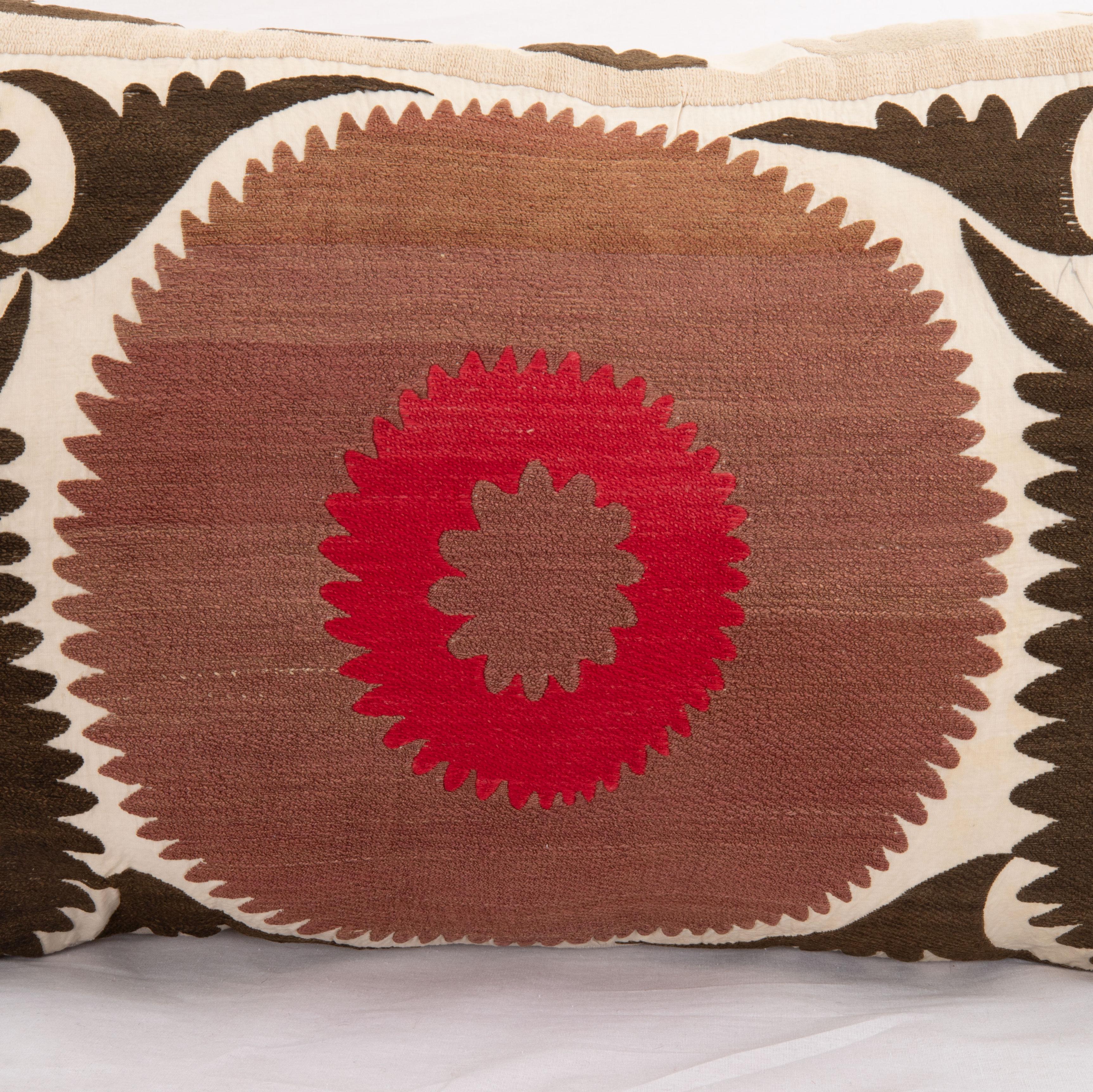 Cotton Pillow Cover Made from a 1930s Suzani, Uzbekistan For Sale