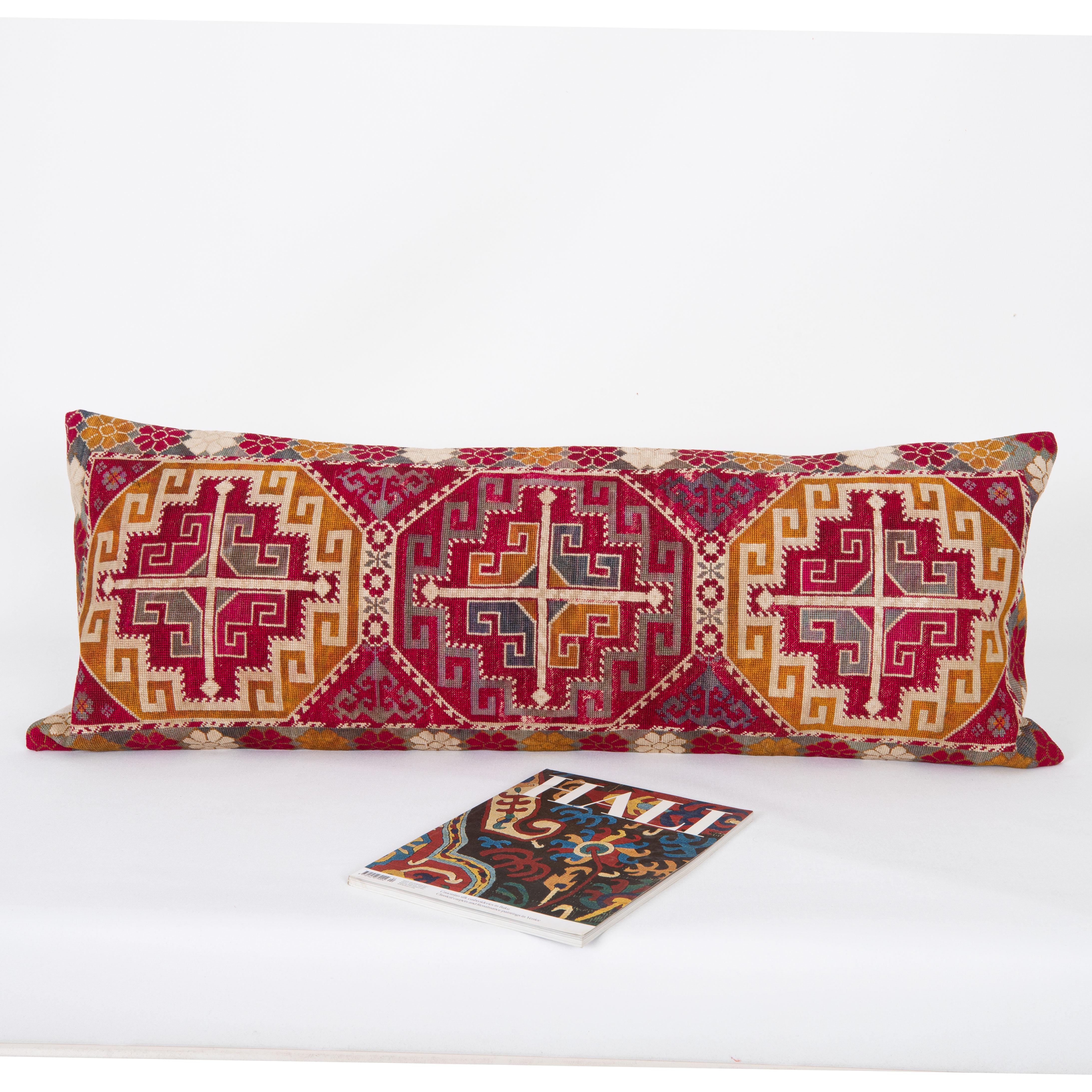Tribal Pillow Cover, Made from a 1970s/80s silk mafrash ( storage bag ) Panel For Sale