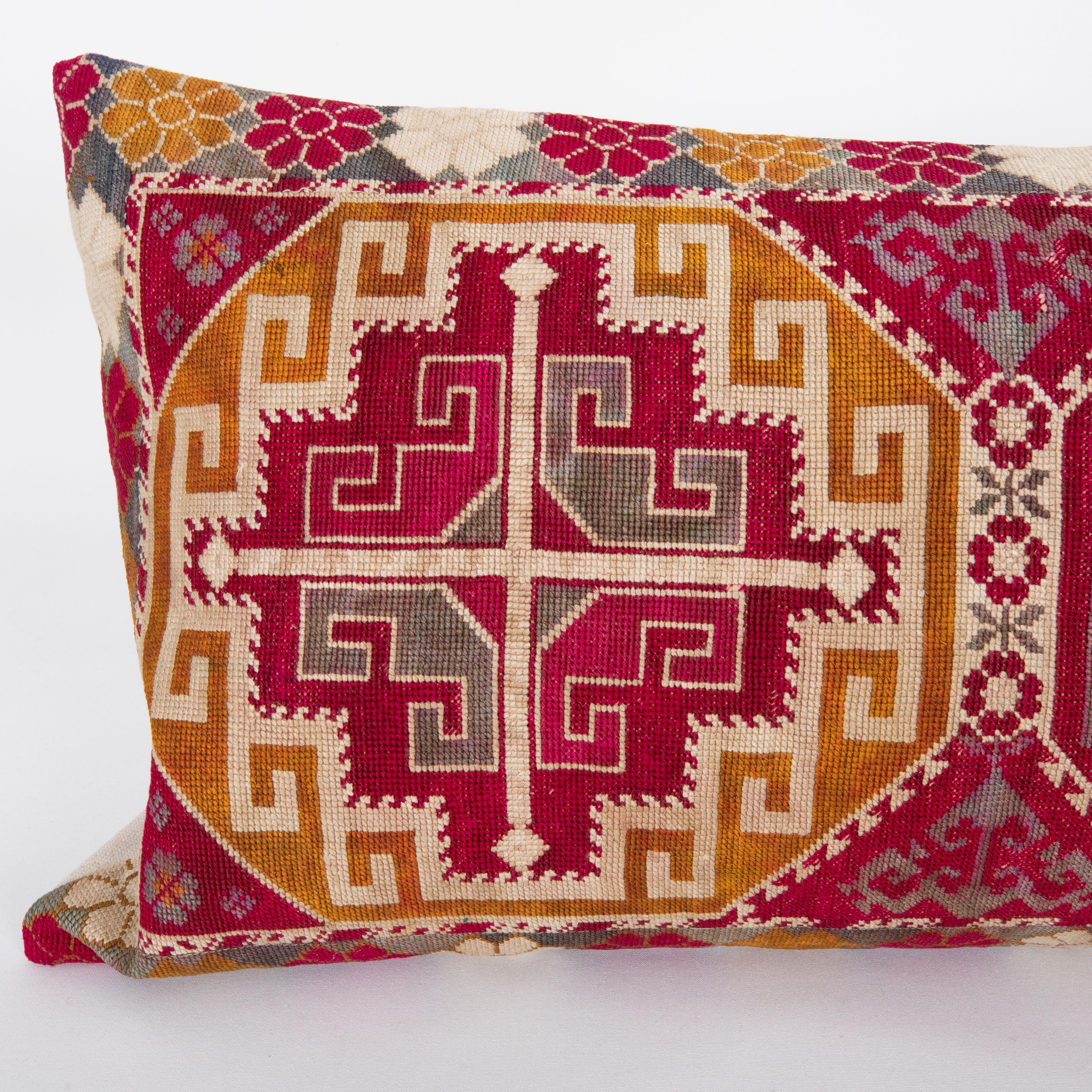 Uzbek Pillow Cover, Made from a 1970s/80s silk mafrash ( storage bag ) Panel For Sale