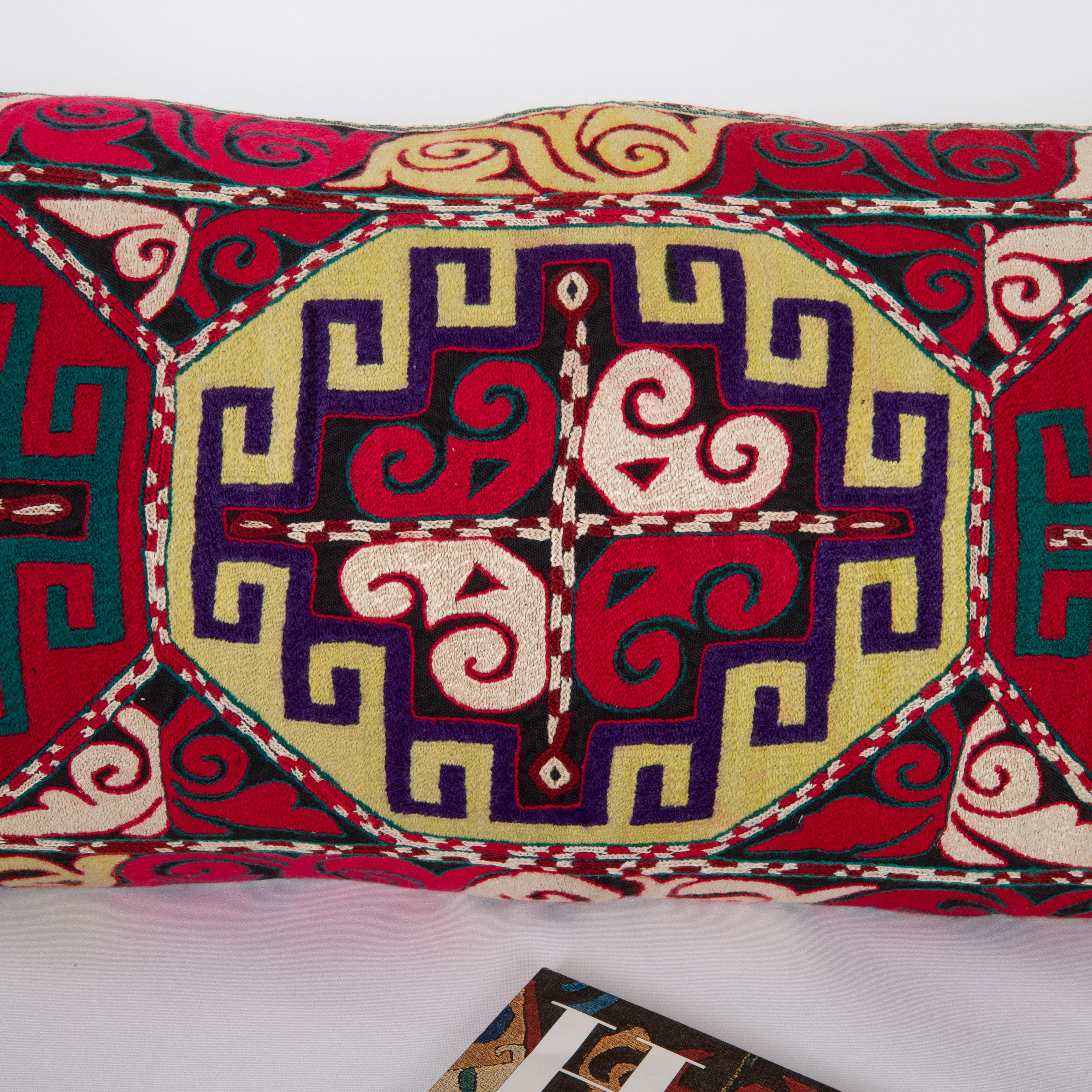 Tribal Pillow Cover, Made from a 1970s/80s silk mafrash ( storage bag ) Panel For Sale