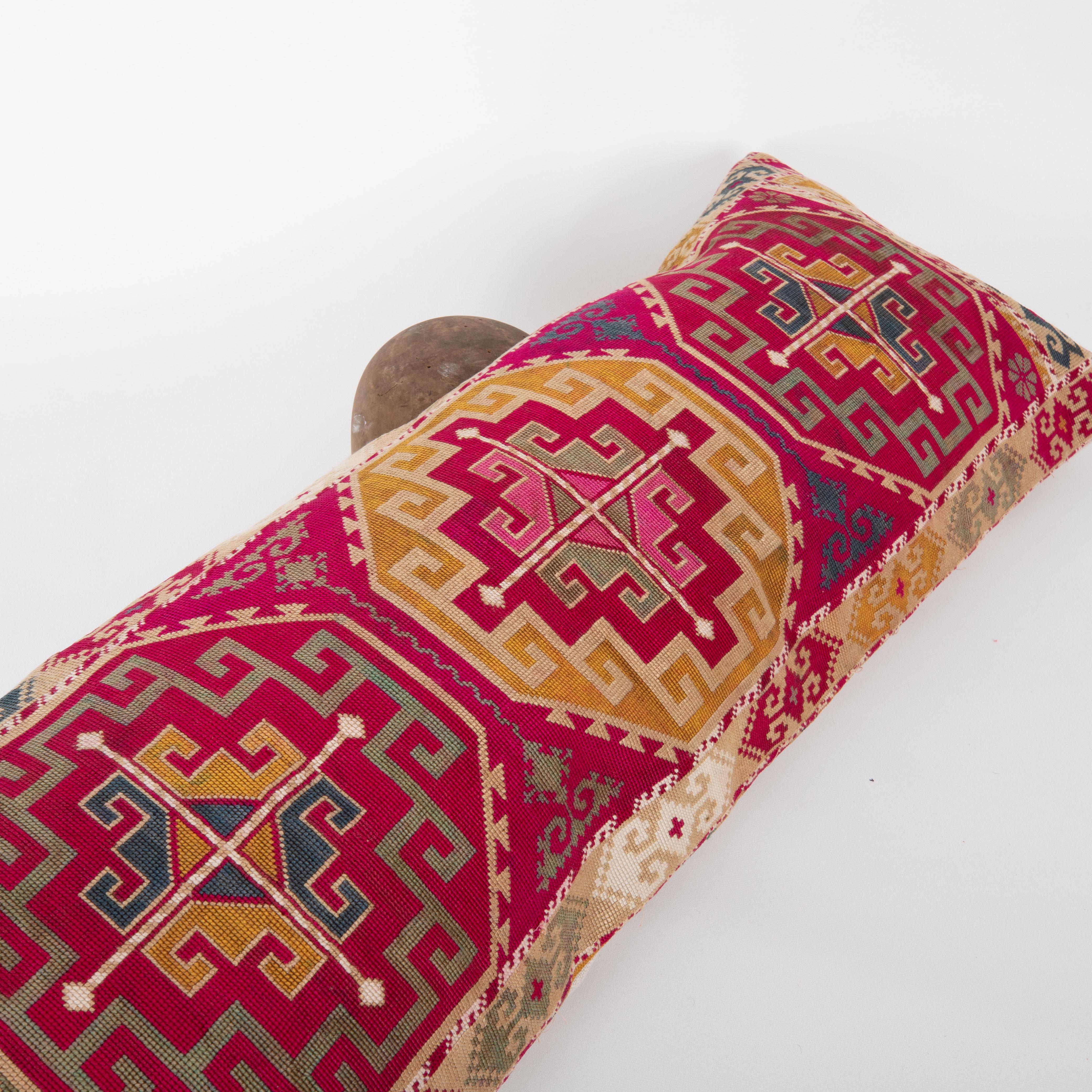 20th Century Pillow Cover, Made from a 1970s/80s silk mafrash ( storage bag ) Panel For Sale