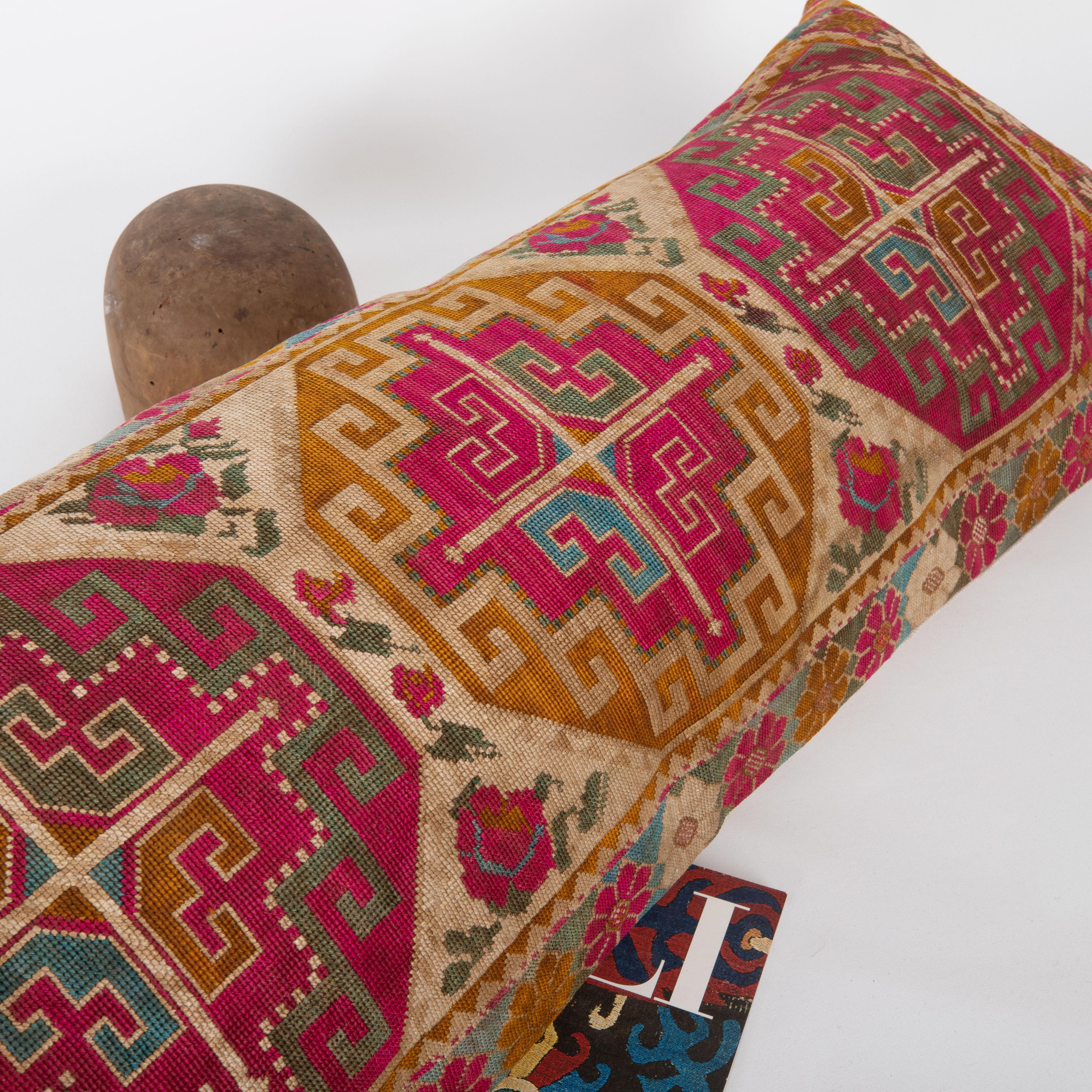Silk Pillow Cover, Made from a 1970s/80s silk mafrash ( storage bag ) Panel For Sale