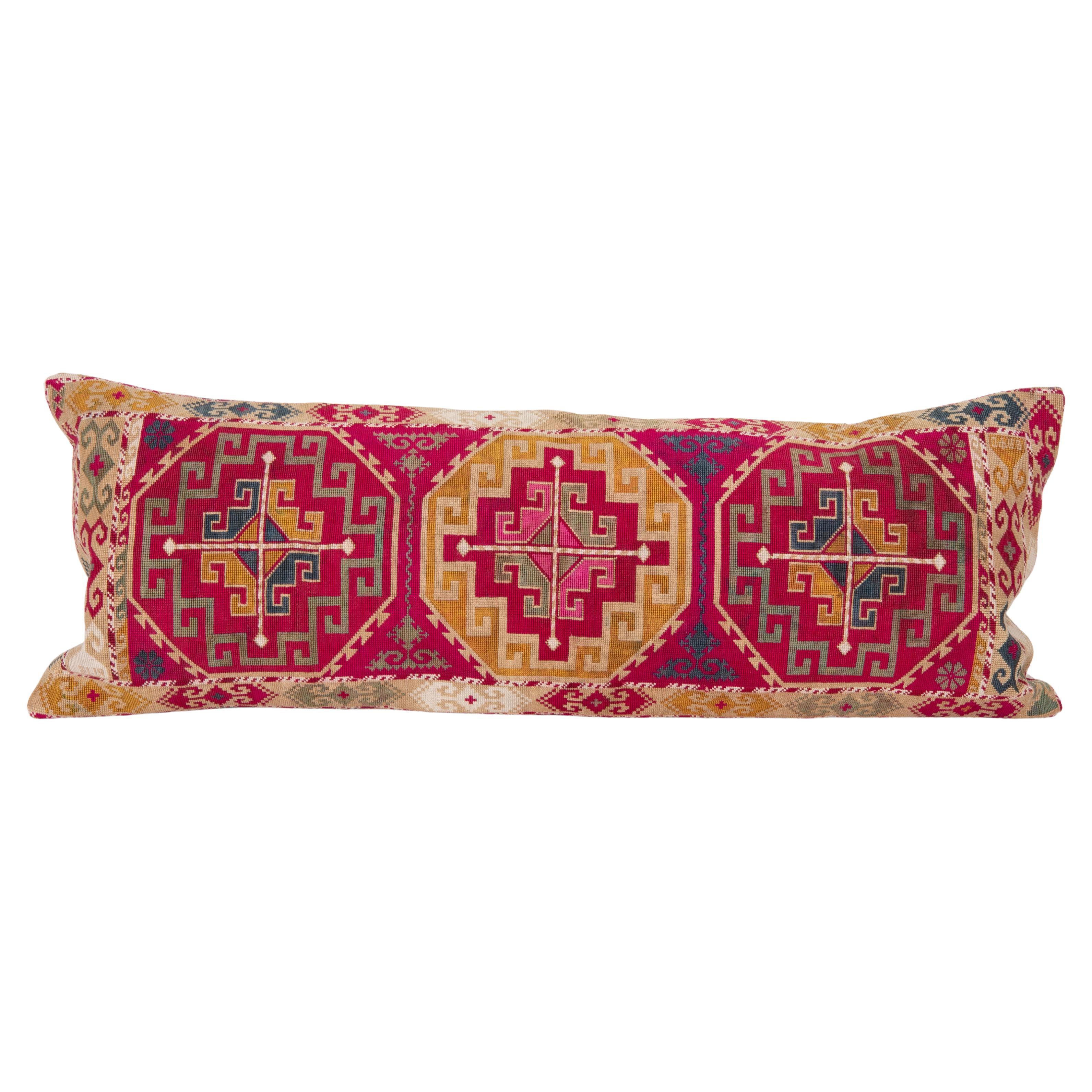 Pillow Cover, Made from a 1970s/80s silk mafrash ( storage bag ) Panel For Sale