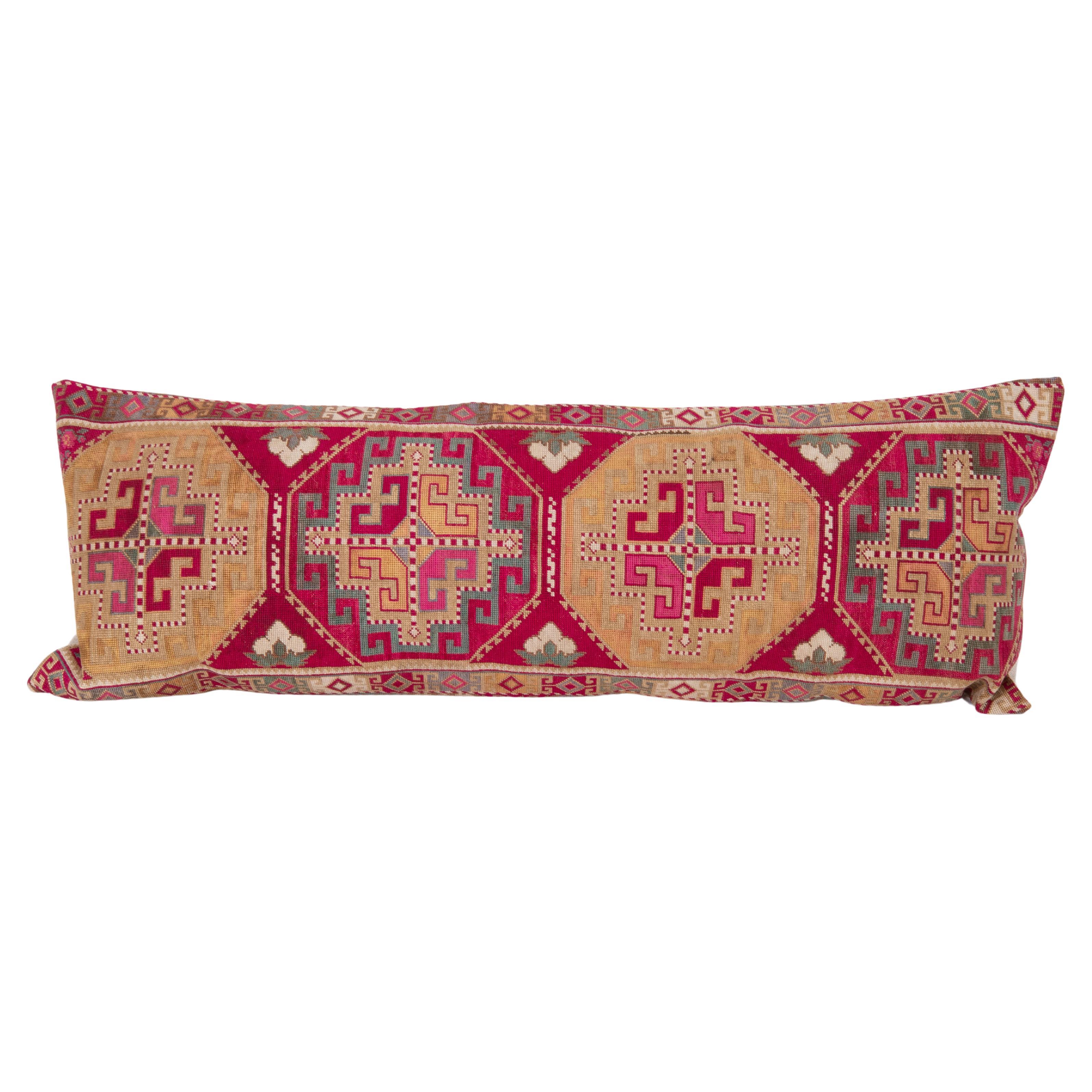 Pillow Cover, Made from a 1970s/80s silk mafrash ( storage bag ) Panel