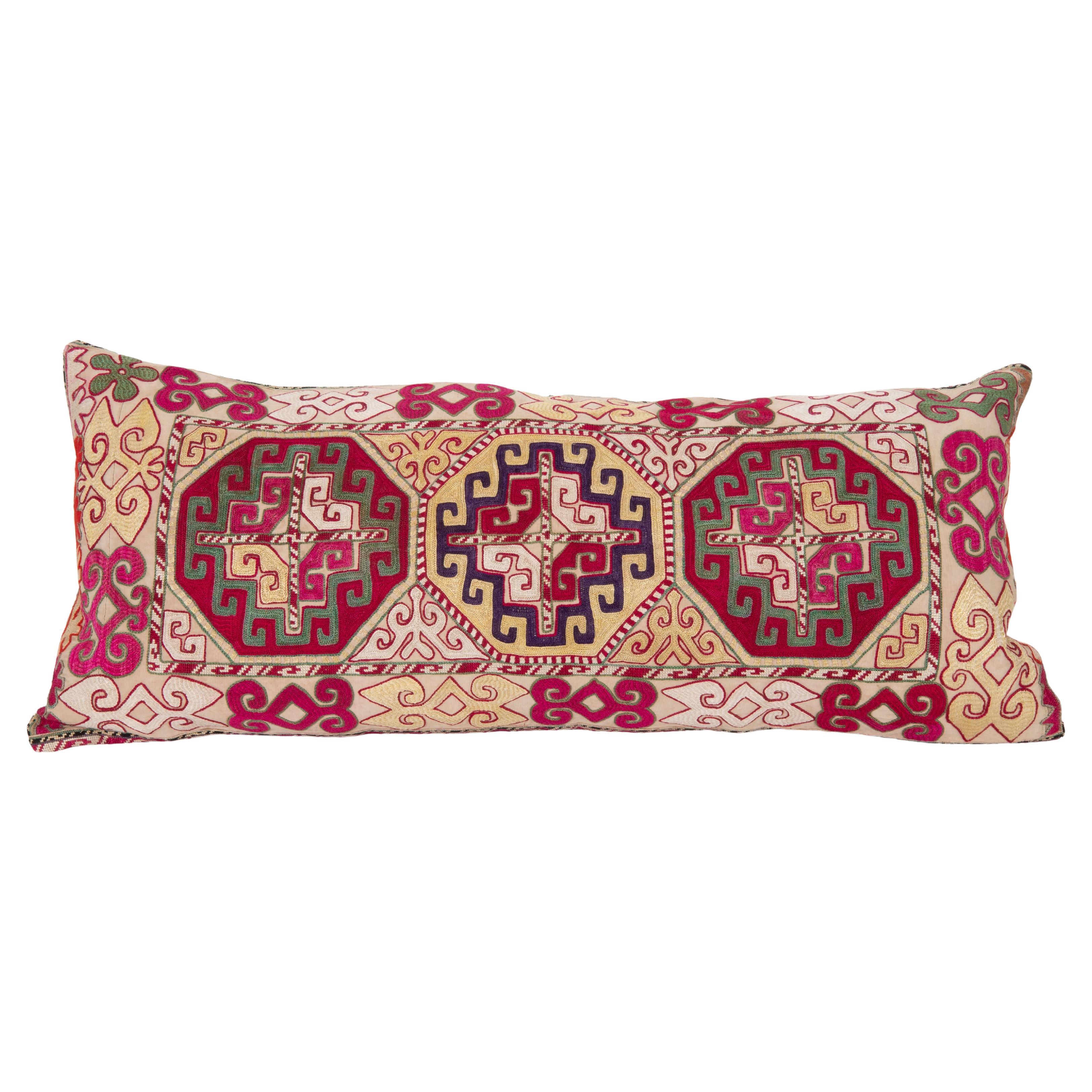 Pillow Cover, Made from a 1970s/80s silk mafrash ( storage bag ) Panel