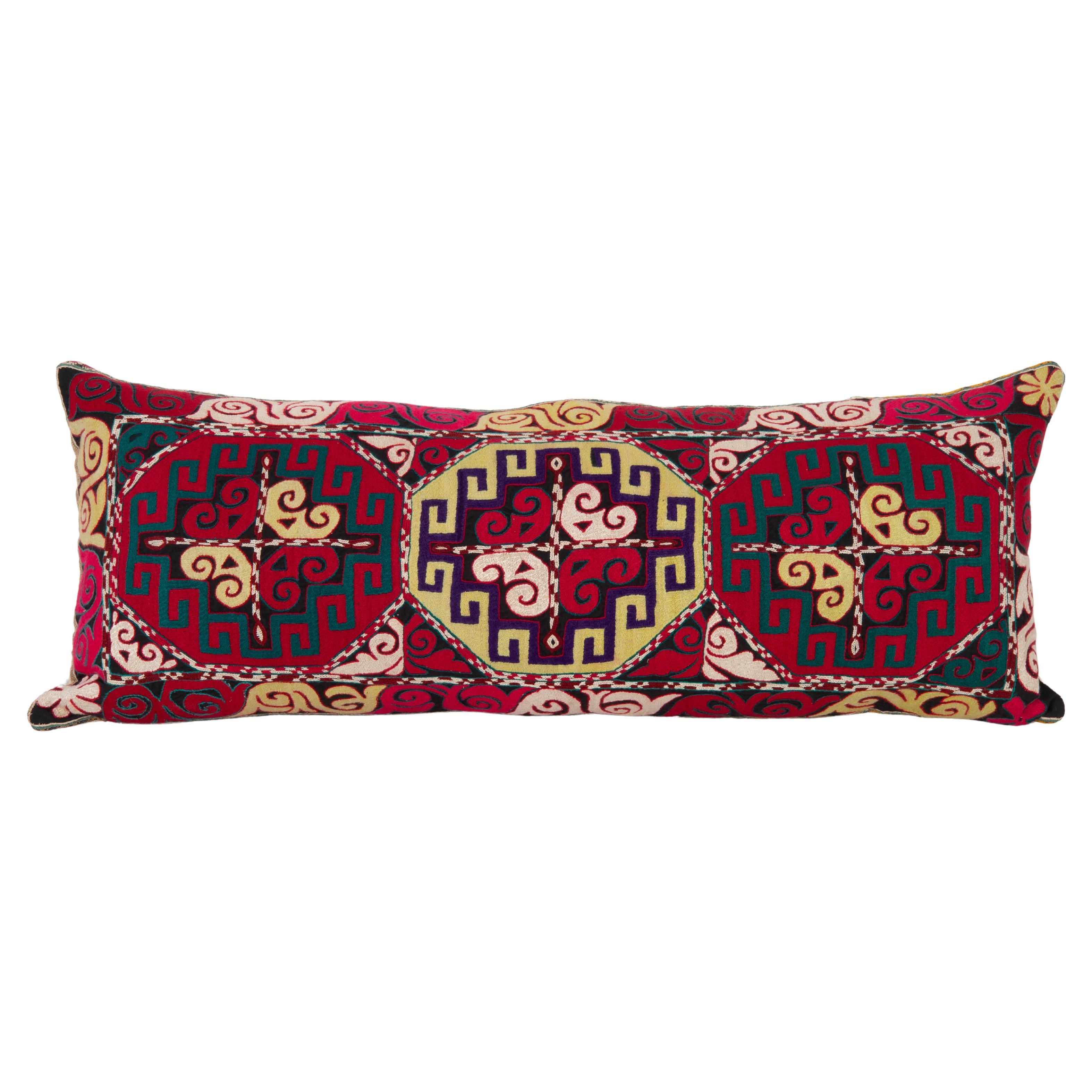 Pillow Cover, Made from a 1970s/80s silk mafrash ( storage bag ) Panel