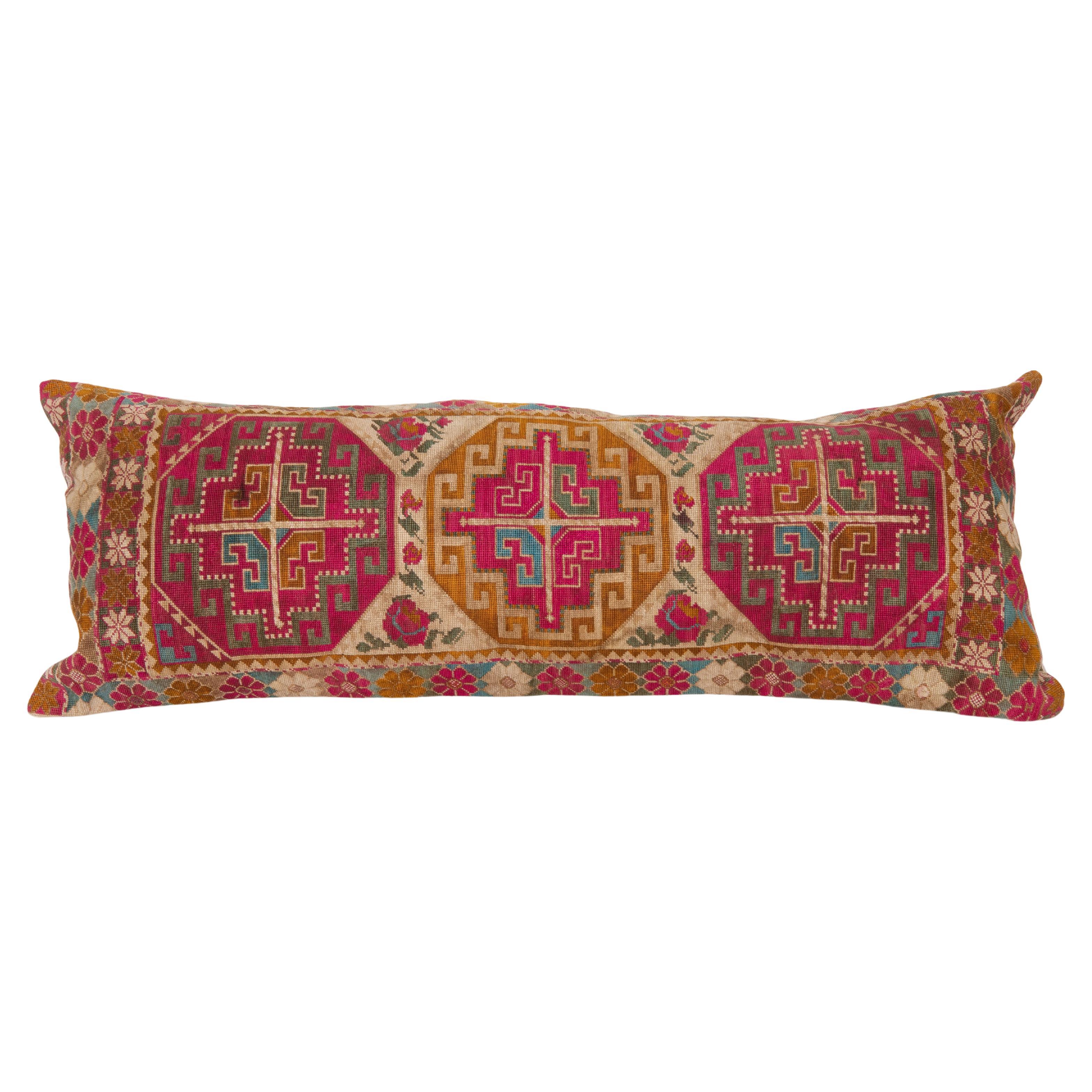 Pillow Cover, Made from a 1970s/80s silk mafrash ( storage bag ) Panel For Sale