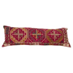 Vintage Pillow Cover, Made from a 1970s/80s silk mafrash ( storage bag ) Panel