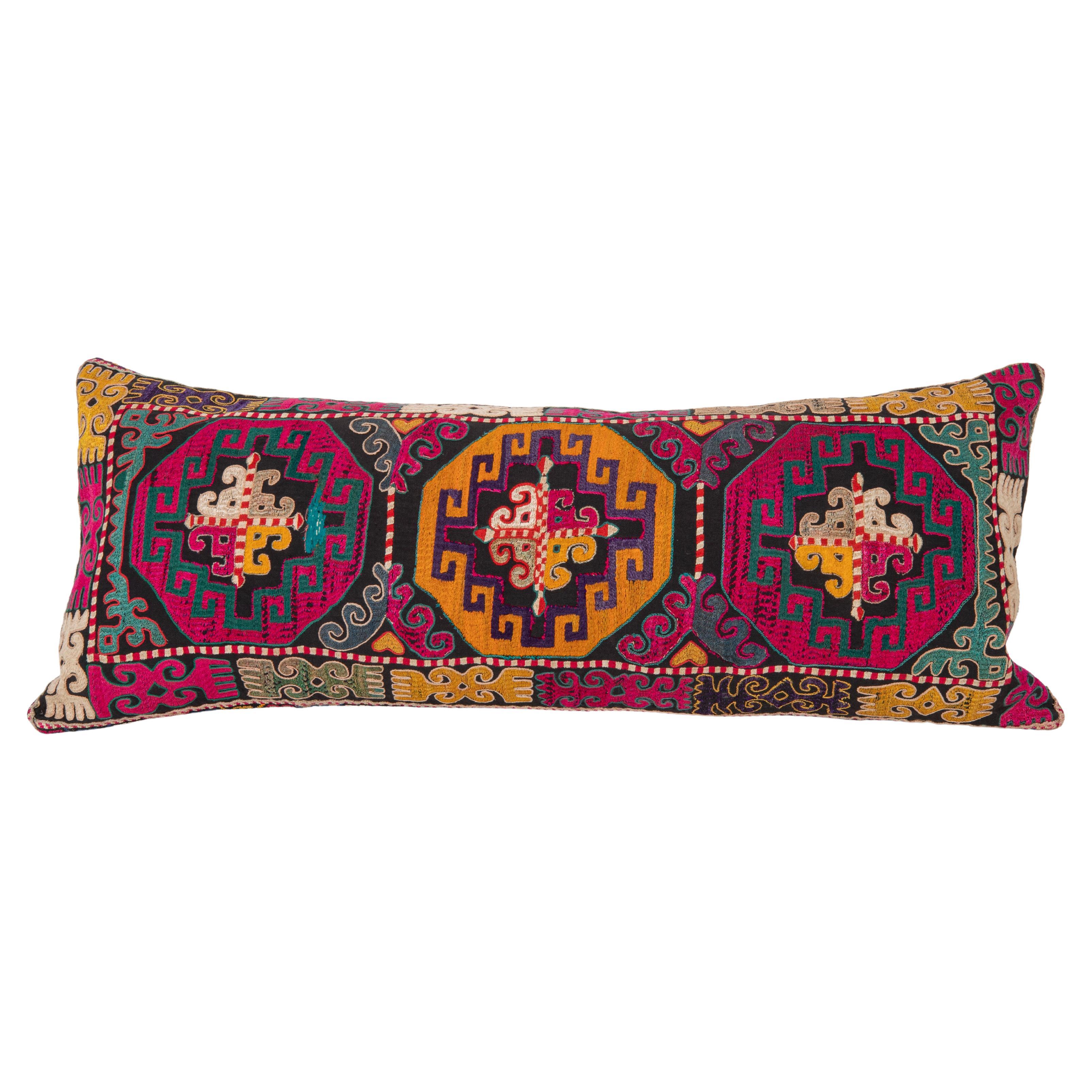 Pillow Cover, Made from a 1970s/80s silk mafrash ( storage bag ) Panels