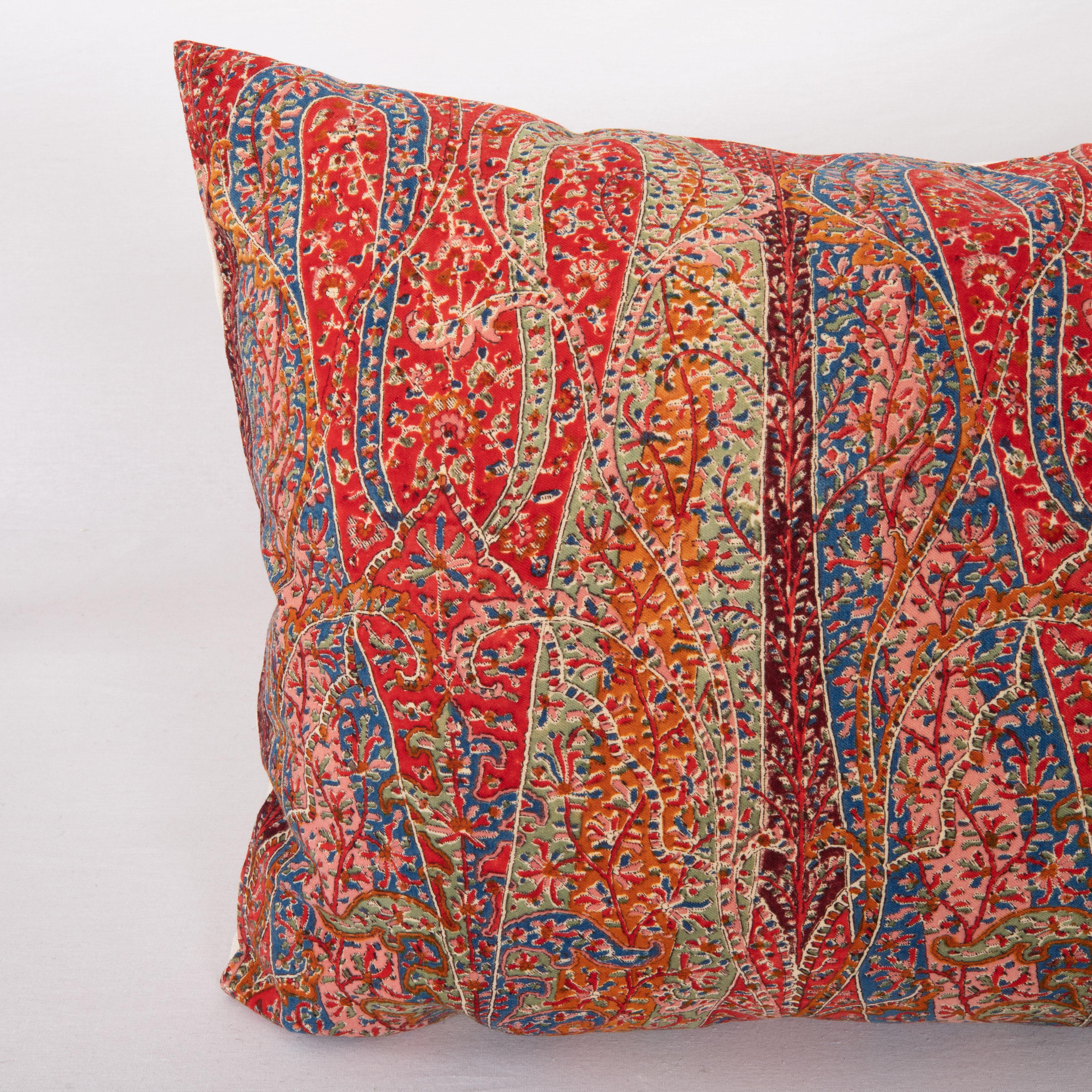 Late Victorian Pillow Cover Made from a an Antique Printed Scottish Paisley Shawl    For Sale