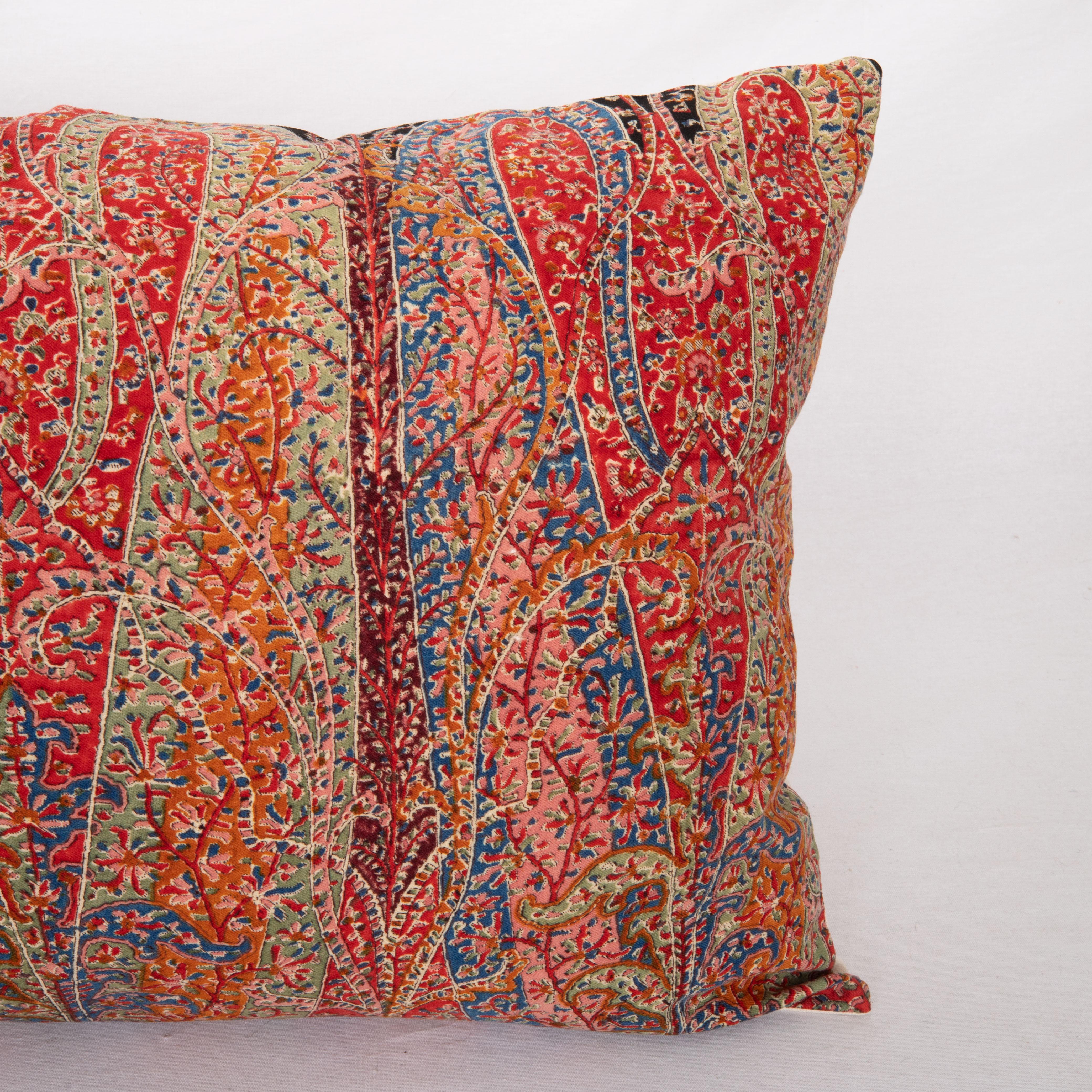 Woven Pillow Cover Made from a an Antique Printed Scottish Paisley Shawl    For Sale