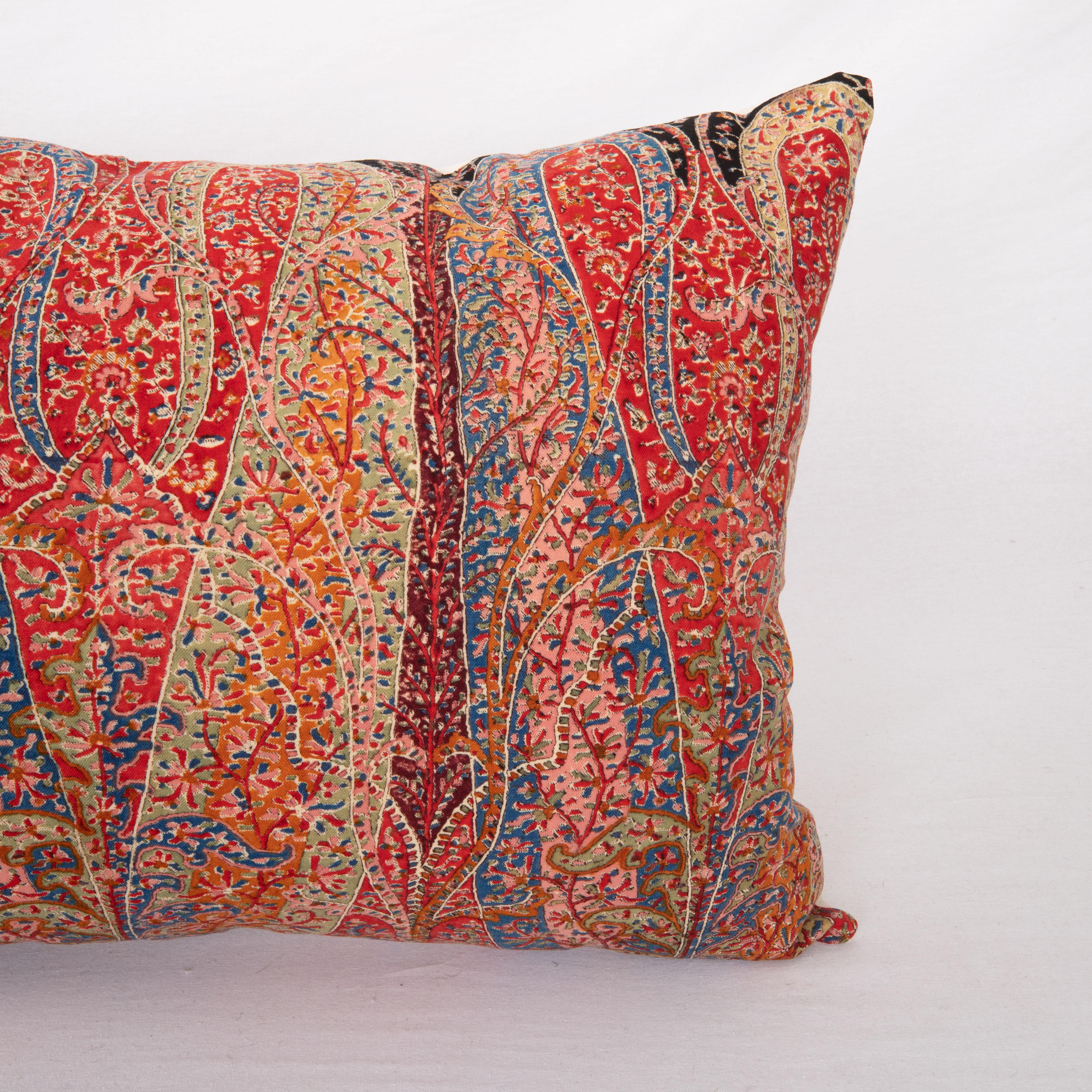 Late Victorian Pillow Cover Made from a an Antique Printed Scottish Paisley Shawl For Sale