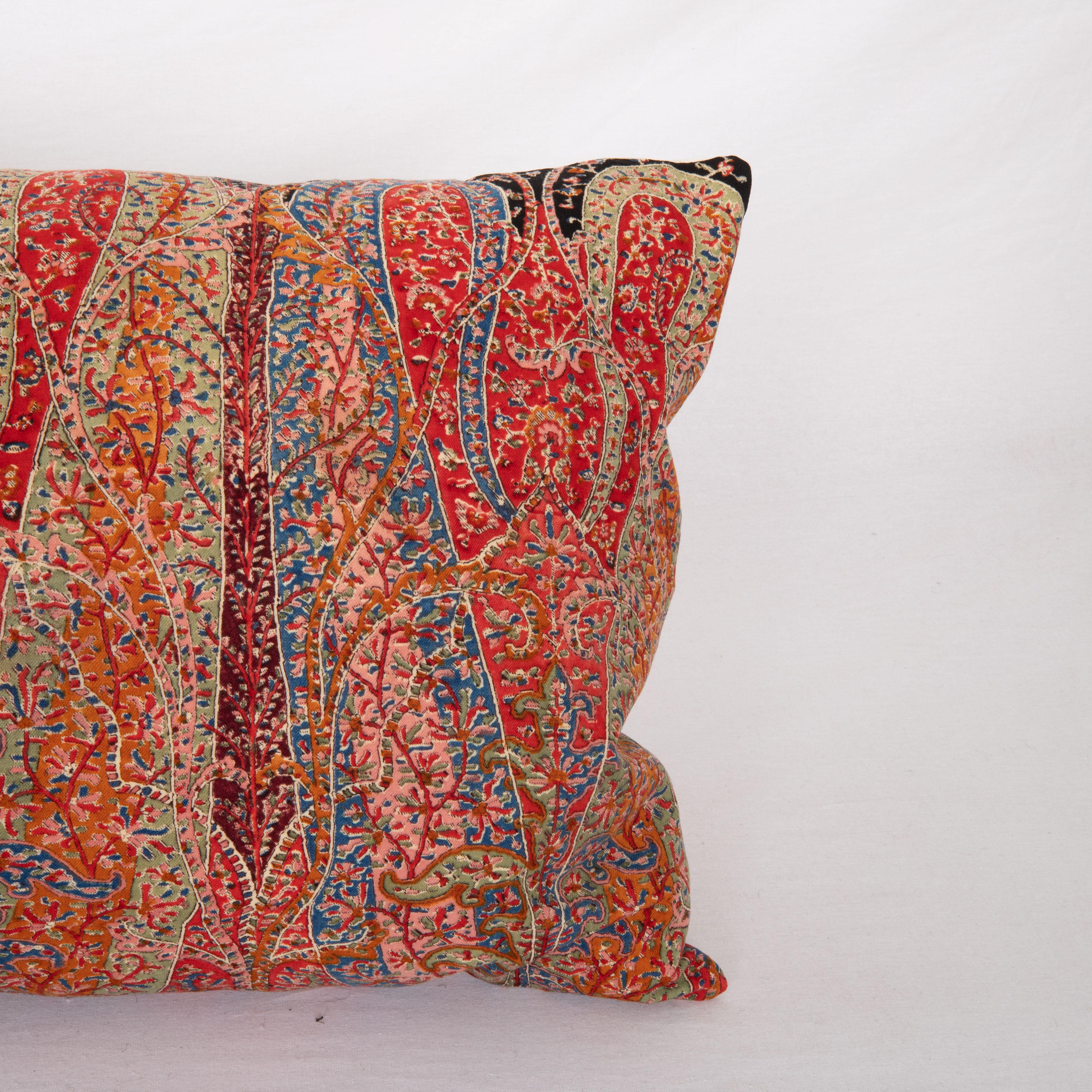 Woven Pillow Cover Made from a an Antique Printed Scottish Paisley Shawl For Sale