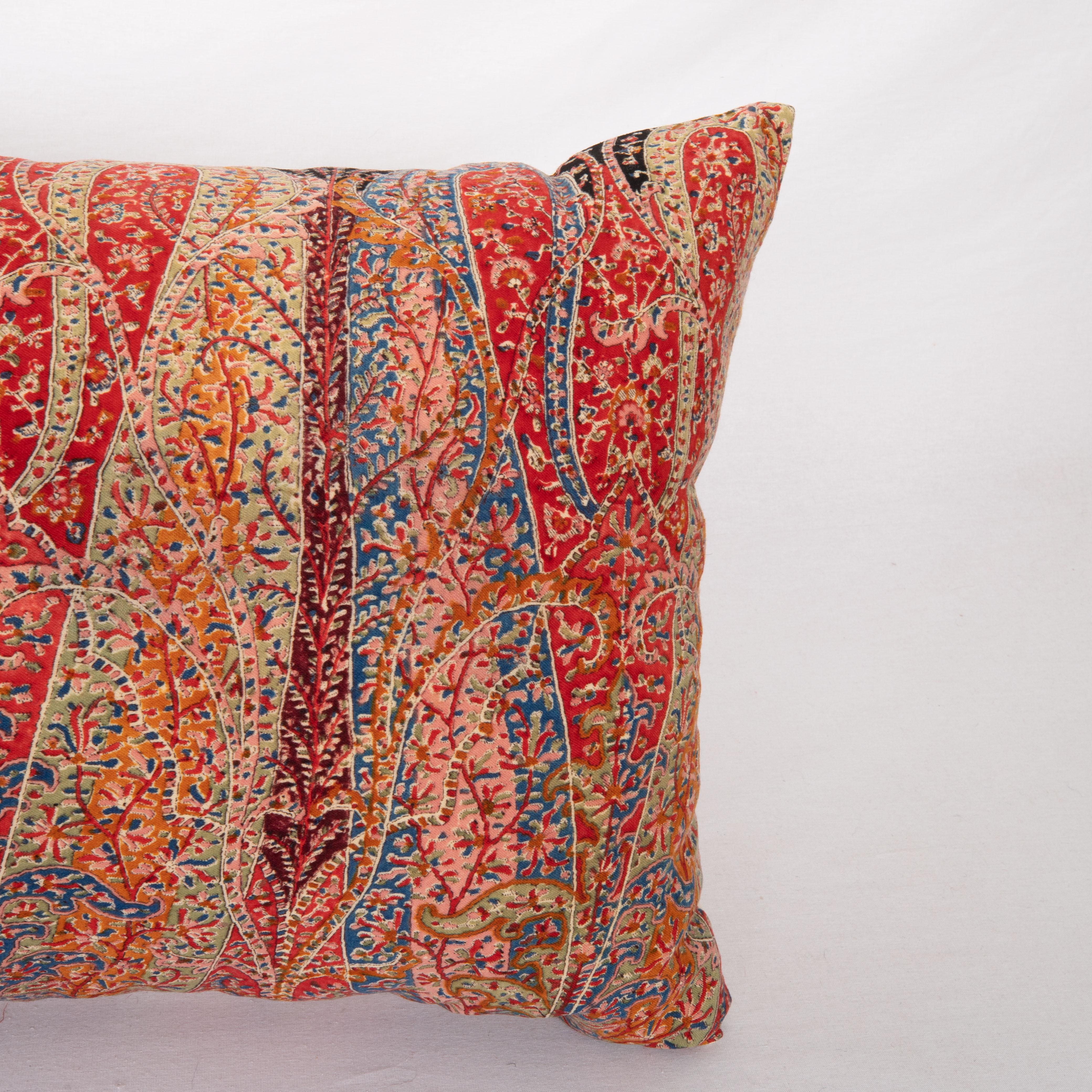 Woven Pillow Cover Made from a an Antique Printed Scottish Paisley Shawl For Sale