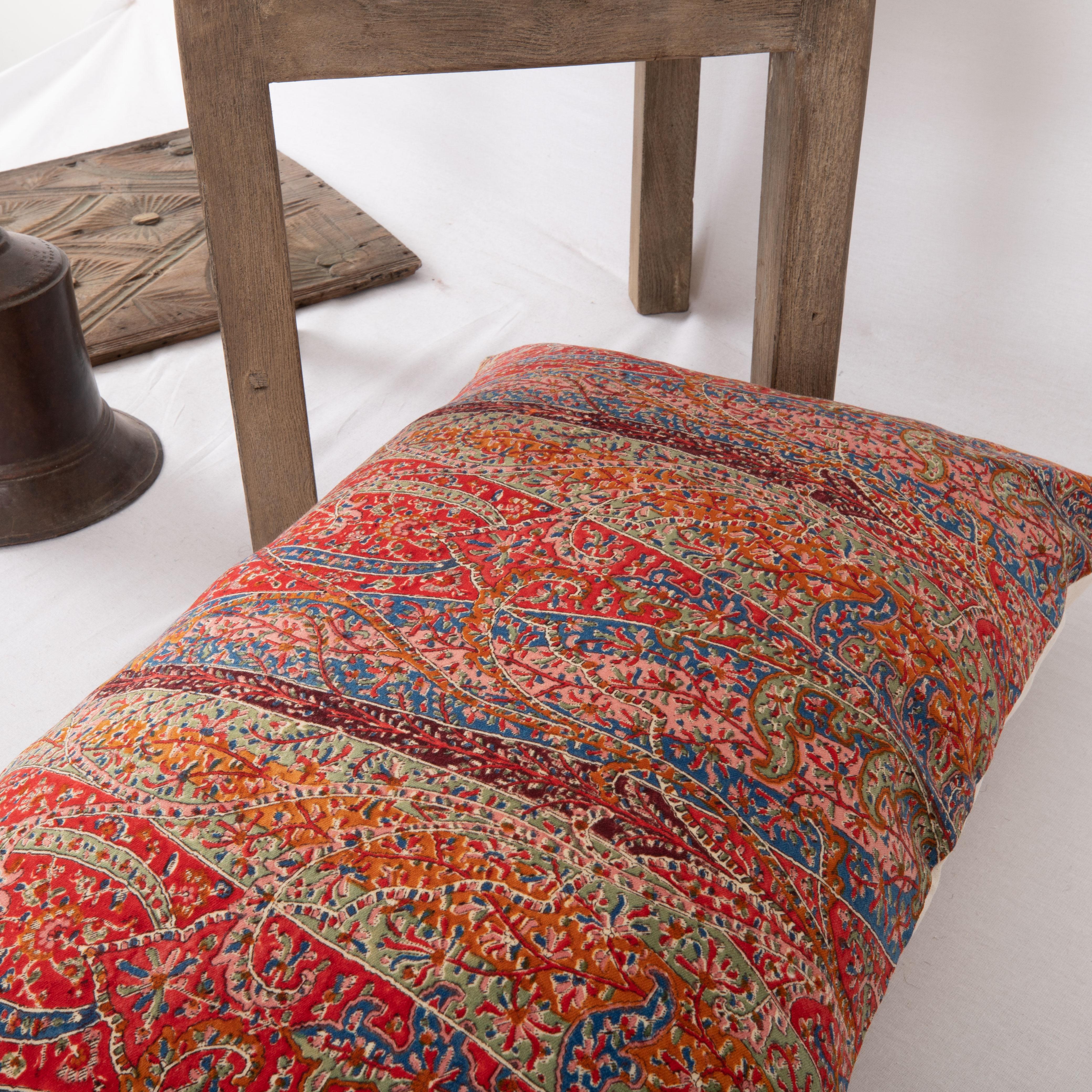 19th Century Pillow Cover Made from a an Antique Printed Scottish Paisley Shawl    For Sale