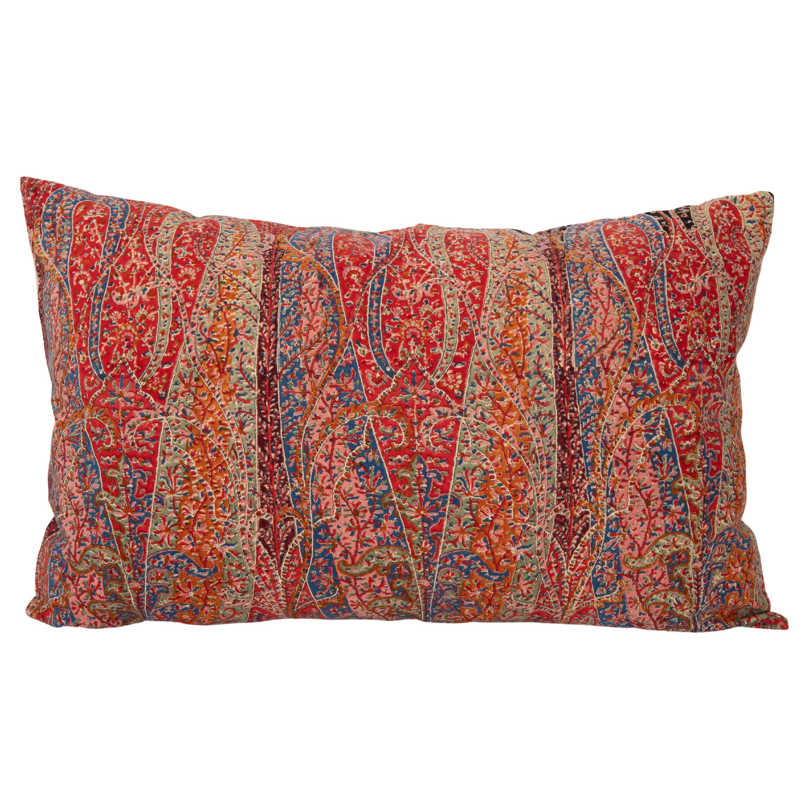 Pillow Cover Made from a an Antique Printed Scottish Paisley Shawl   