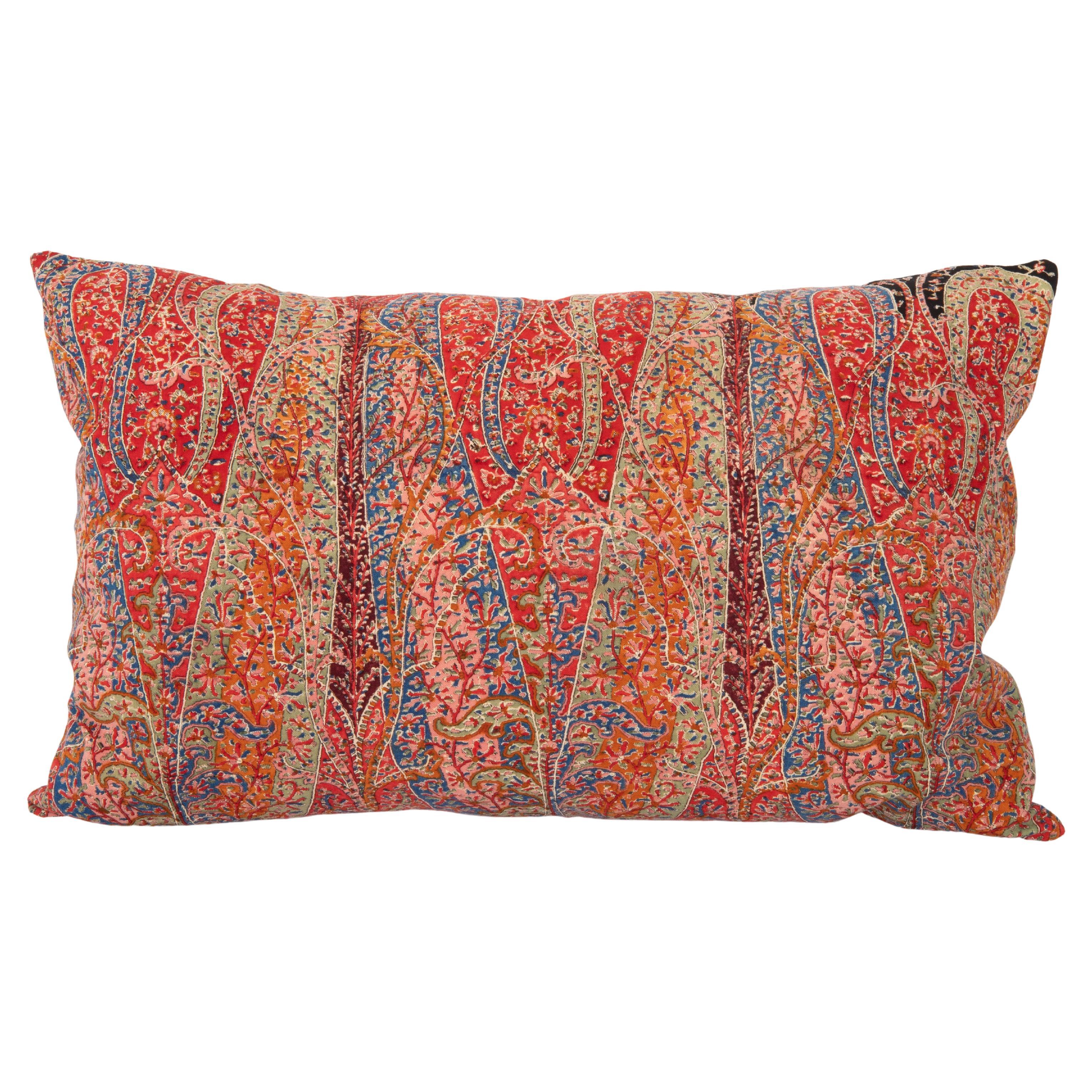 Pillow Cover Made from a an Antique Printed Scottish Paisley Shawl