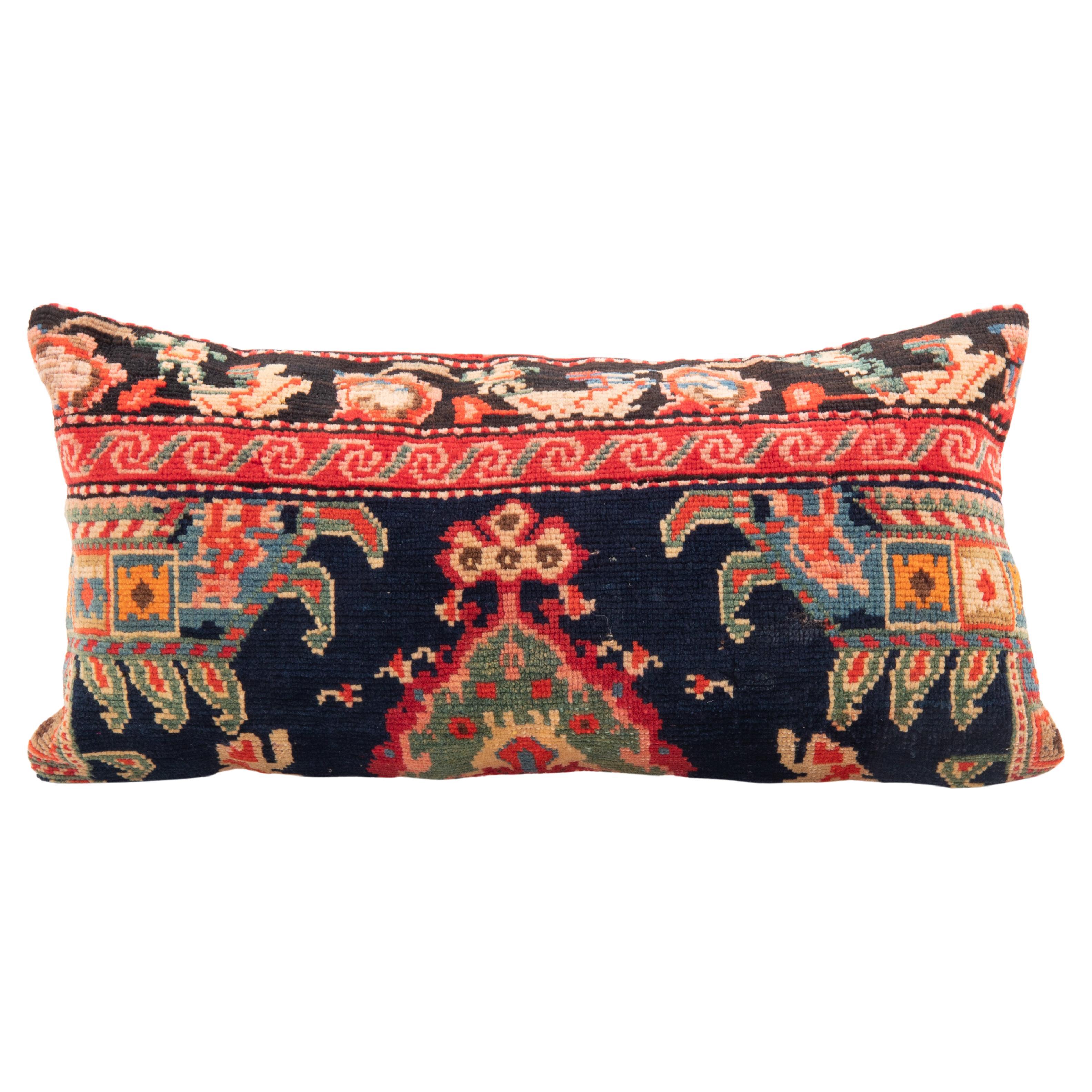 Couvercle d'oreiller fabriqué à partir d'un tapis caucasien Karabagh, fin du 19e / début du 20e siècle