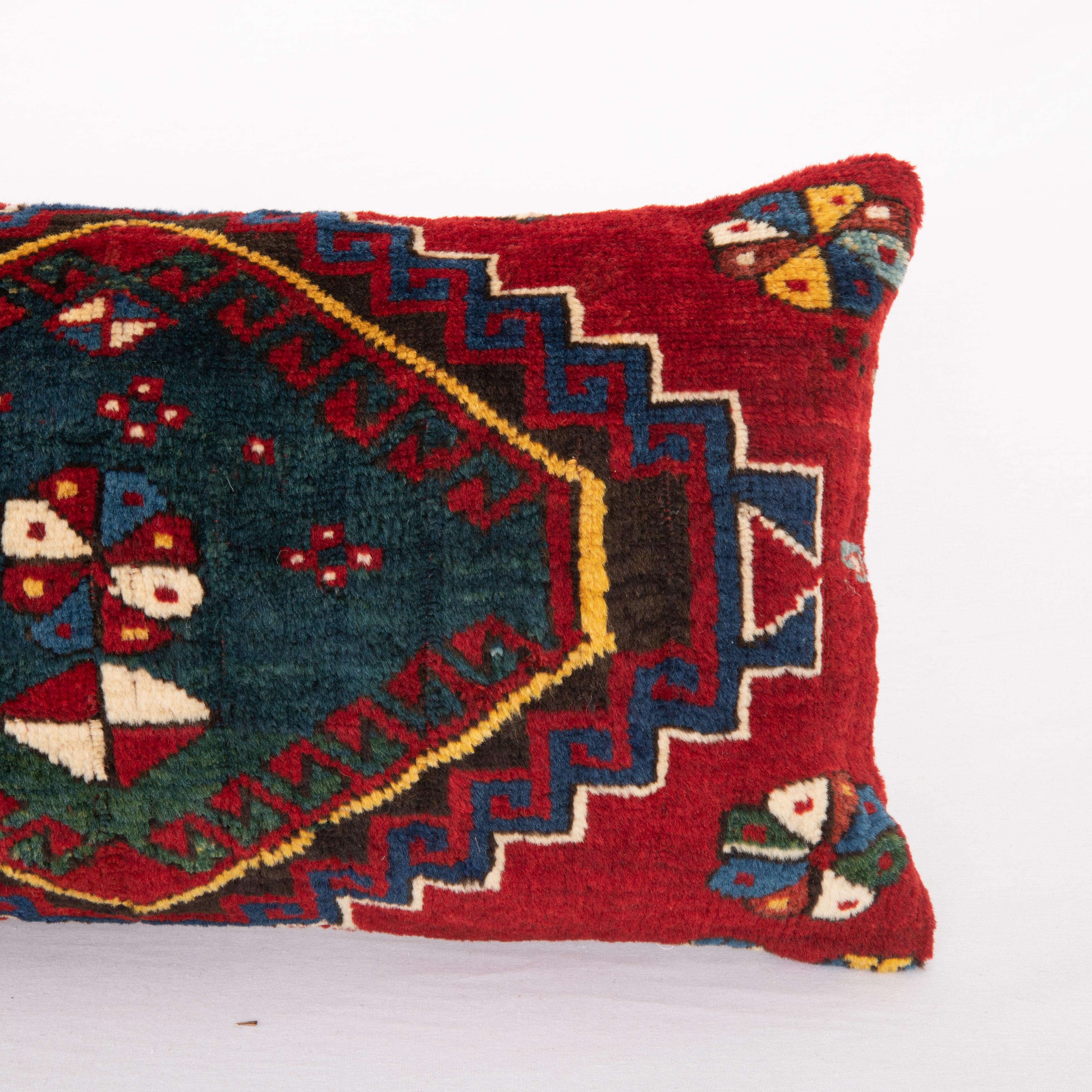Hand-Woven Pillow Cover. Made from a Caucasian Rug, late 19th C. For Sale