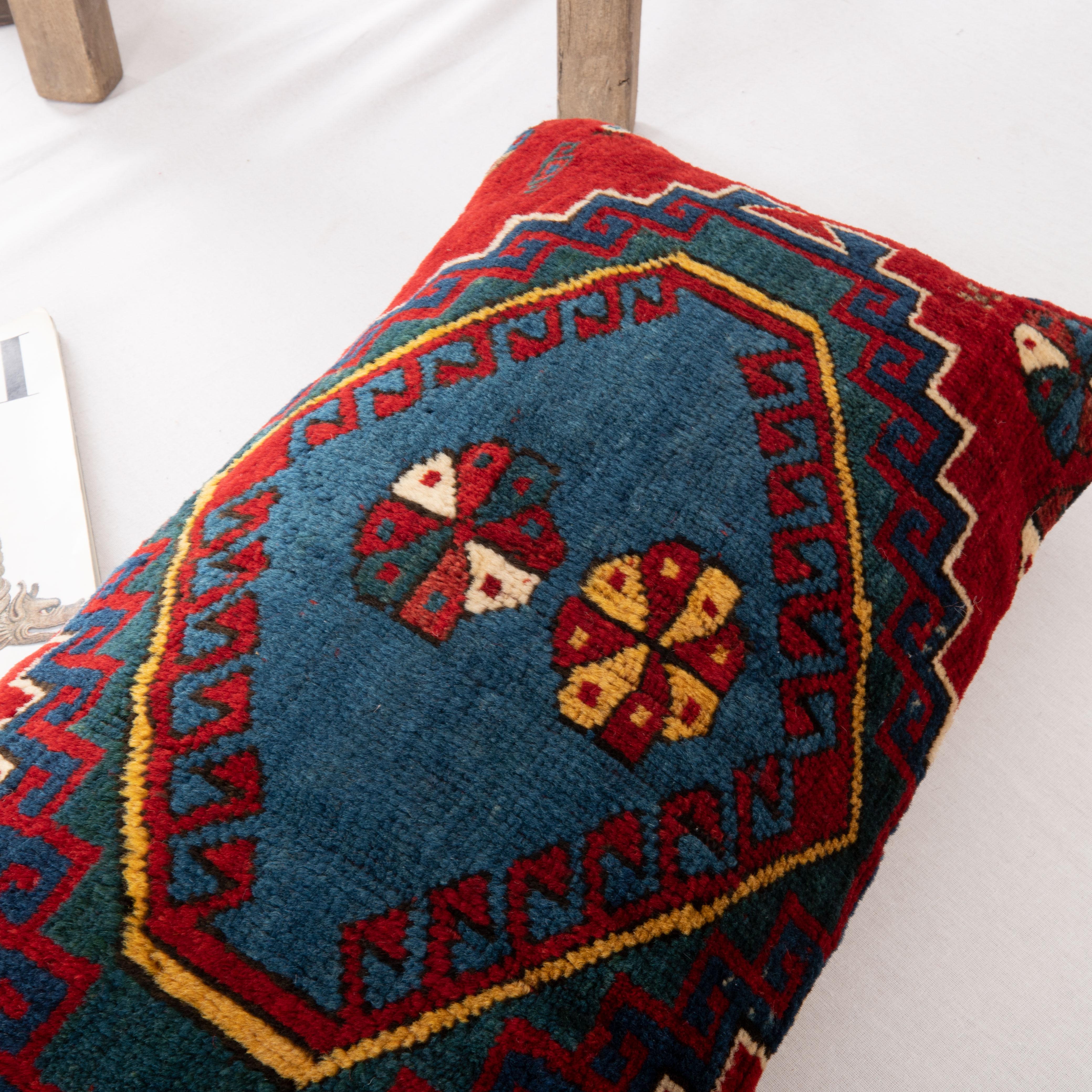 Pillow Cover. Made from a Caucasian Rug, late 19th C. In Good Condition For Sale In Istanbul, TR
