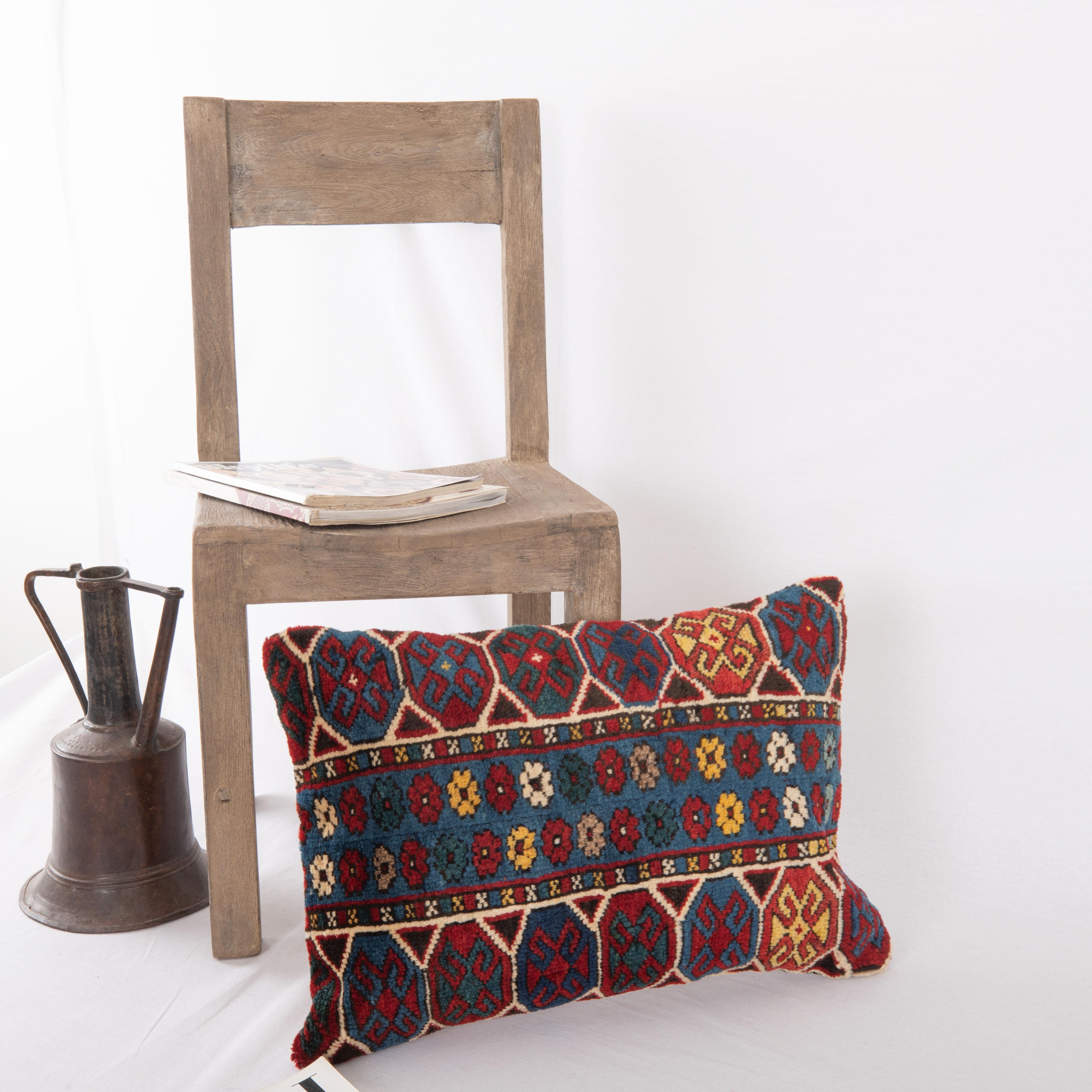 19th Century Pillow Cover. Made from a Caucasian Rug, late 19th C. For Sale