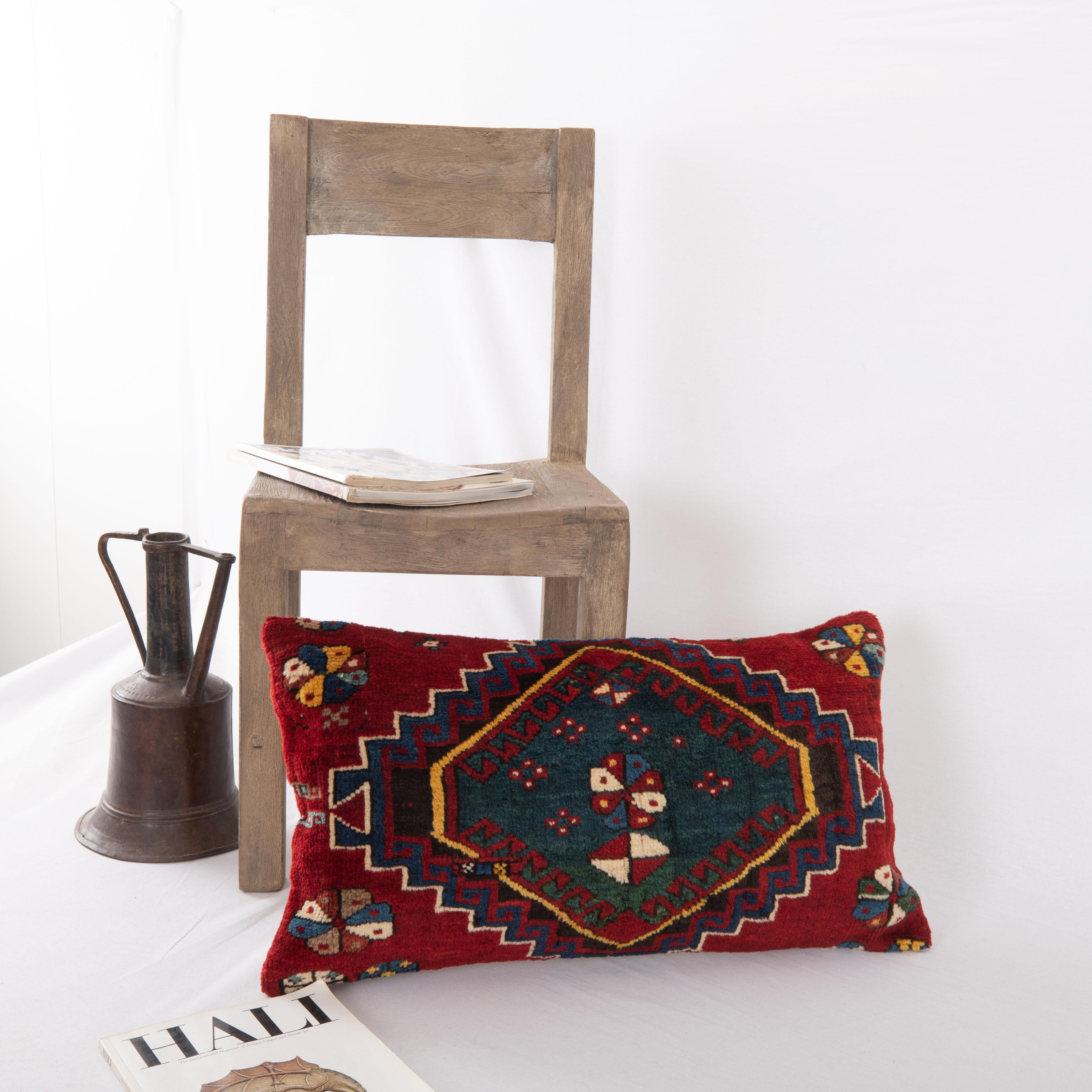 19th Century Pillow Cover. Made from a Caucasian Rug, late 19th C. For Sale