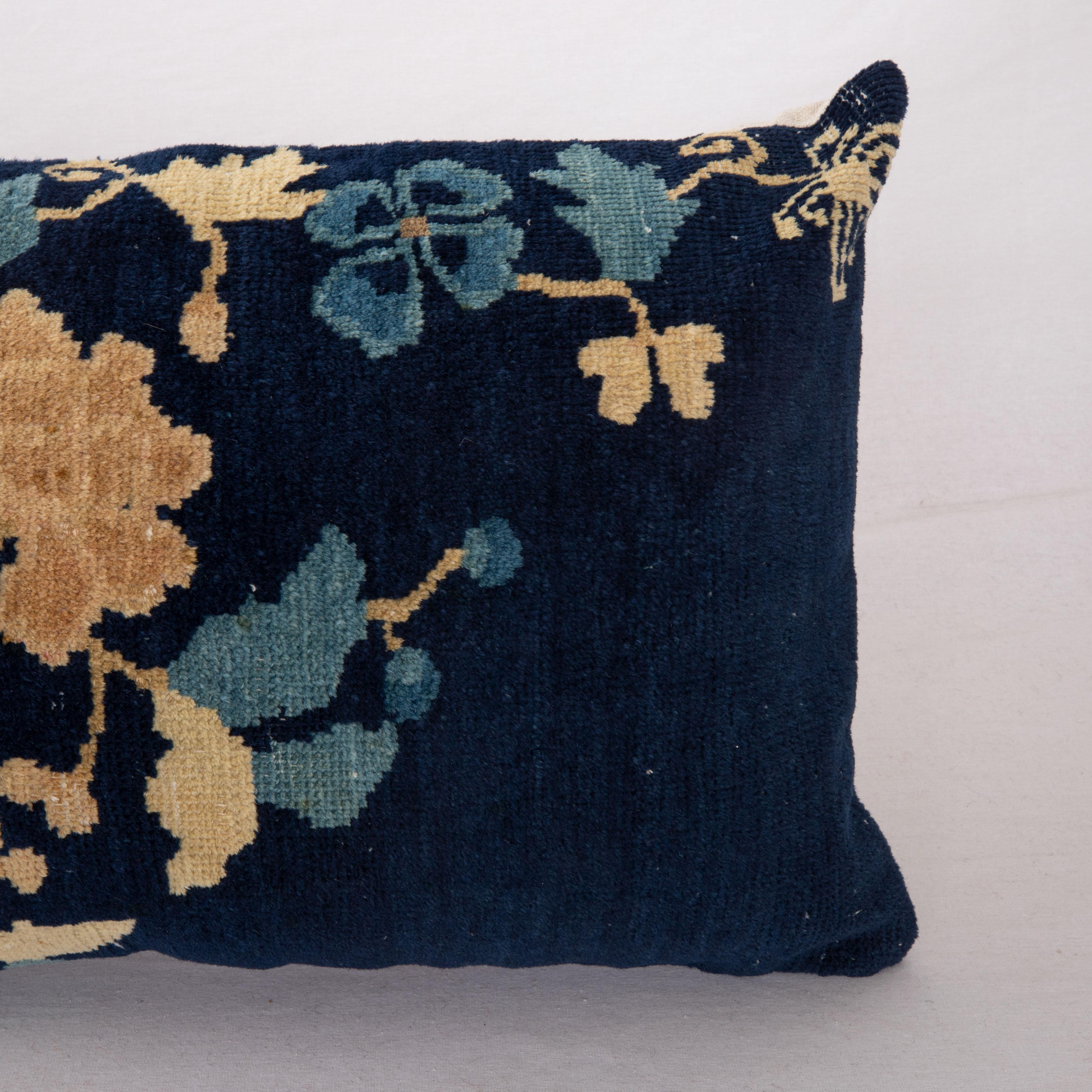 Pillow Cover Made from a Chinese Art Deco Rug, Early 20th C In Good Condition In Istanbul, TR