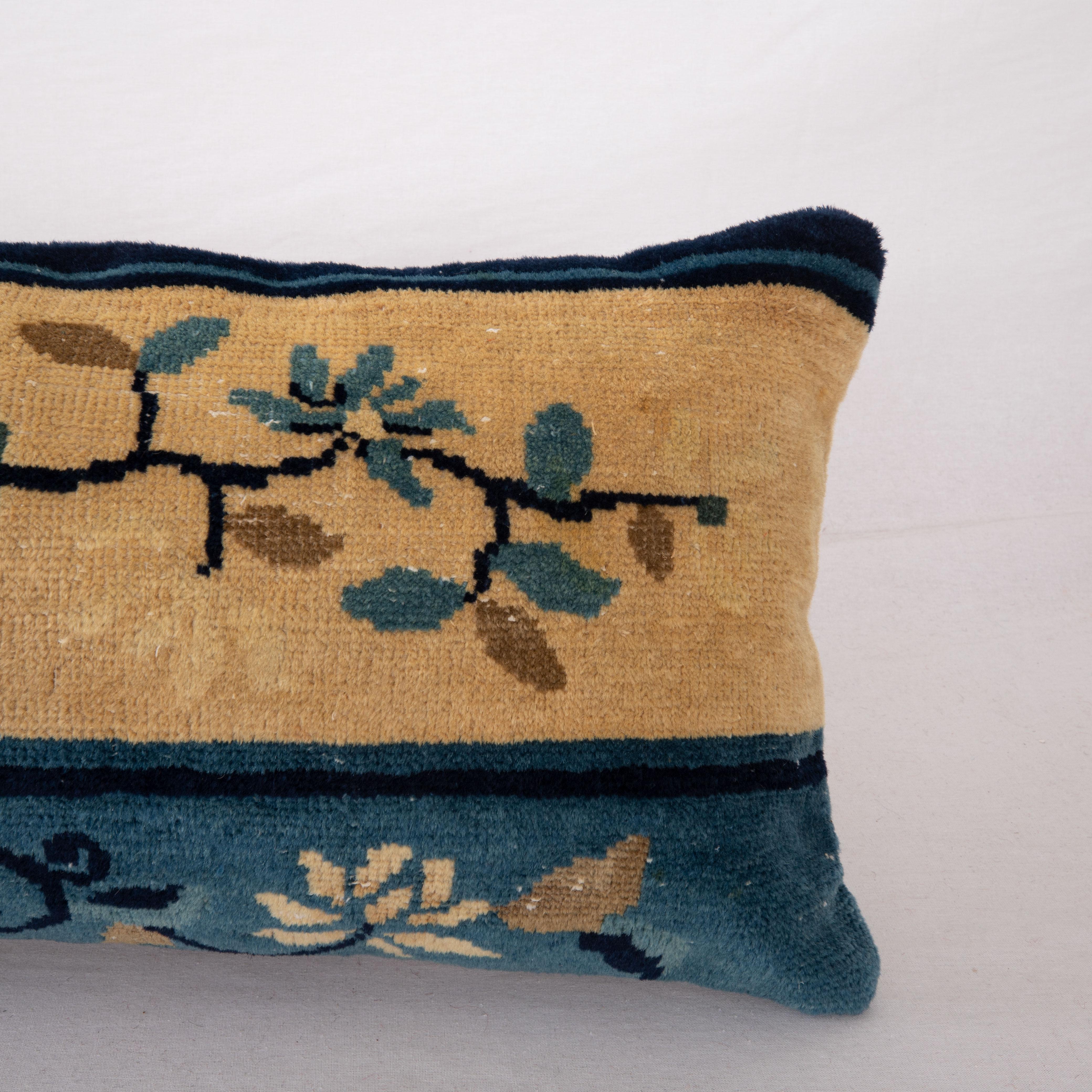 Pillow Cover Made from a Chinese Art Deco Rug, Early 20th Century In Good Condition For Sale In Istanbul, TR