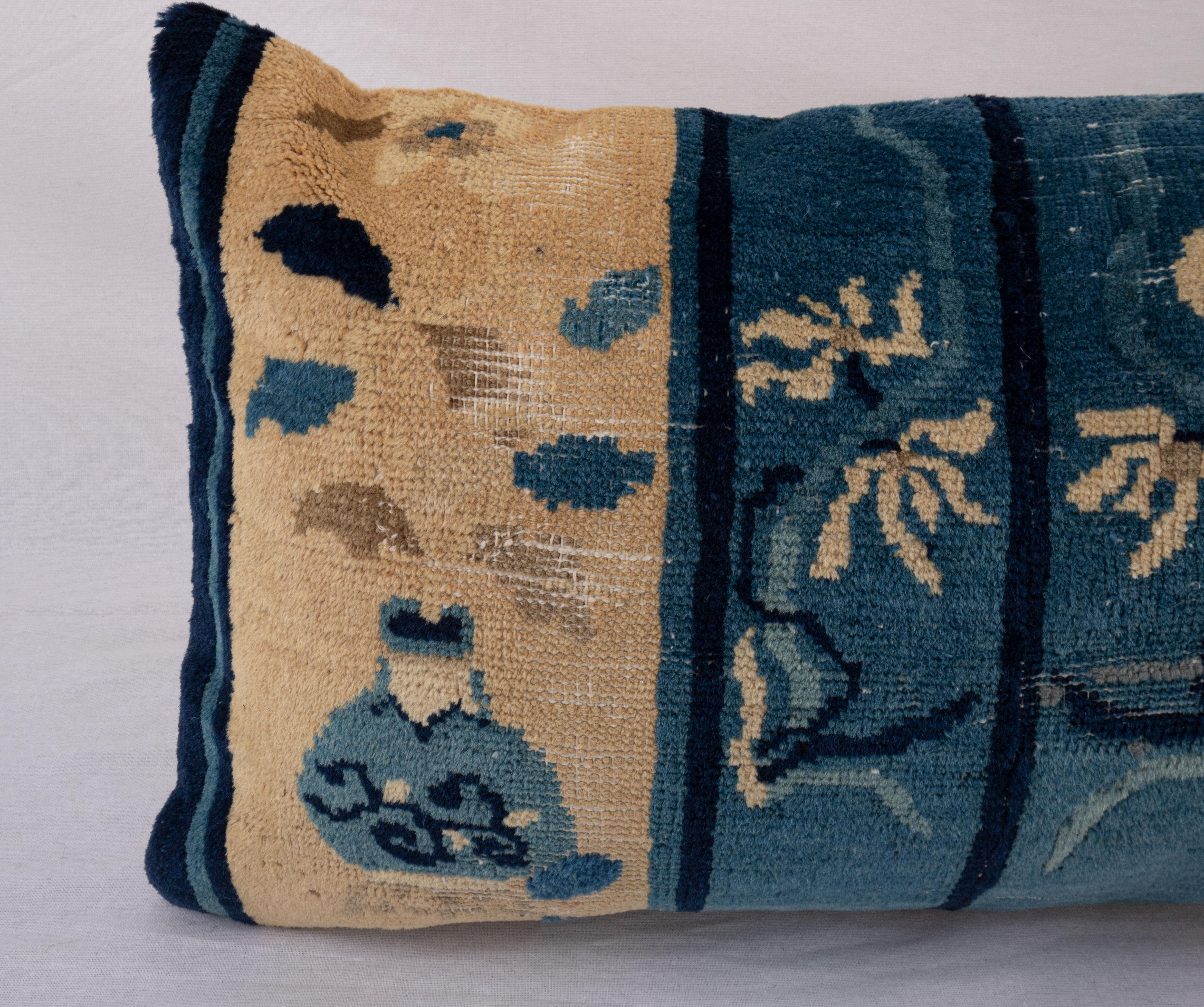 Pillow Cover Made from a Chinese Art Deco Rug, early 20th C. In Good Condition For Sale In Istanbul, TR