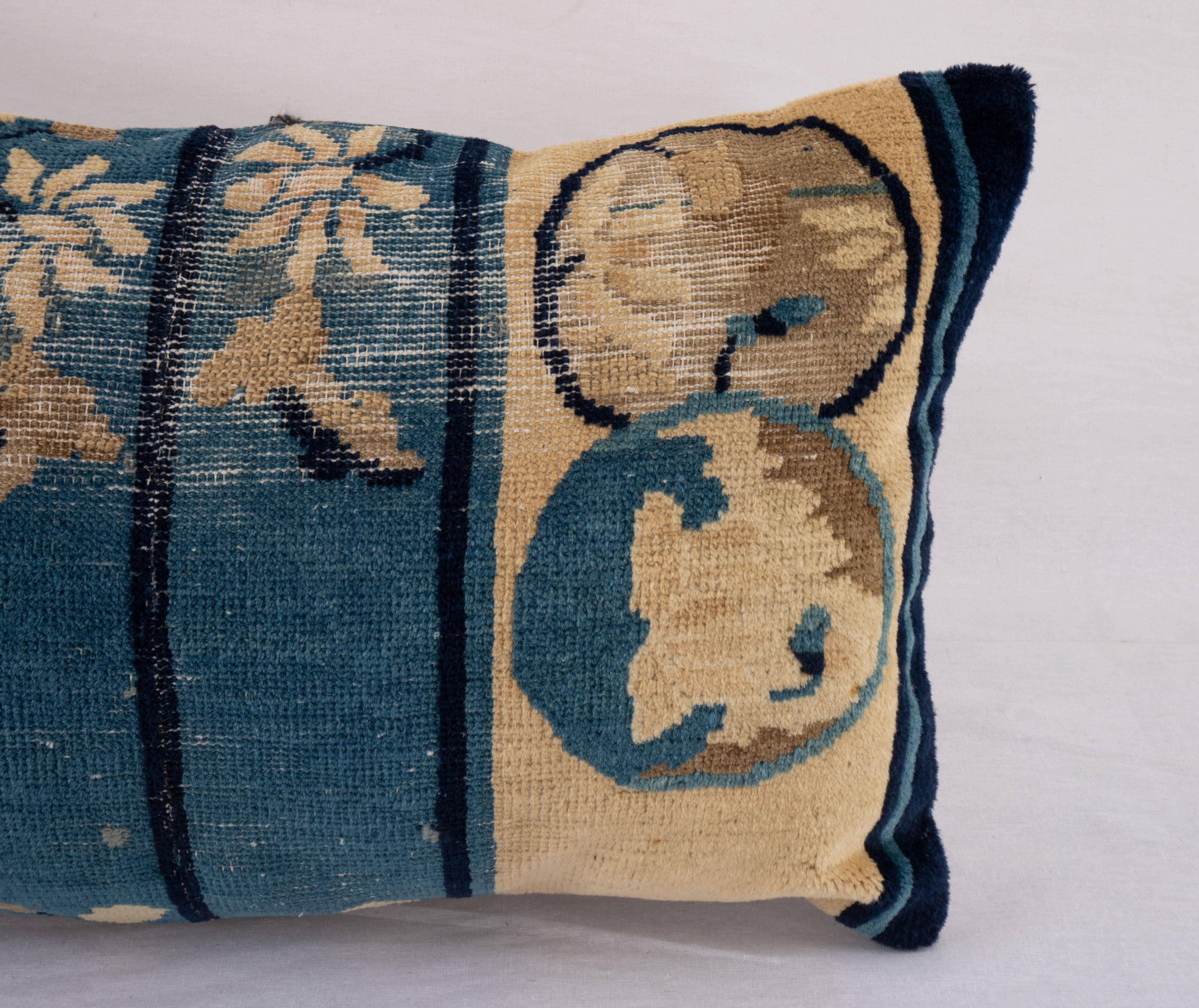 Pillow Cover Made from a Chinese Art Deco Rug, early 20th C. In Fair Condition For Sale In Istanbul, TR
