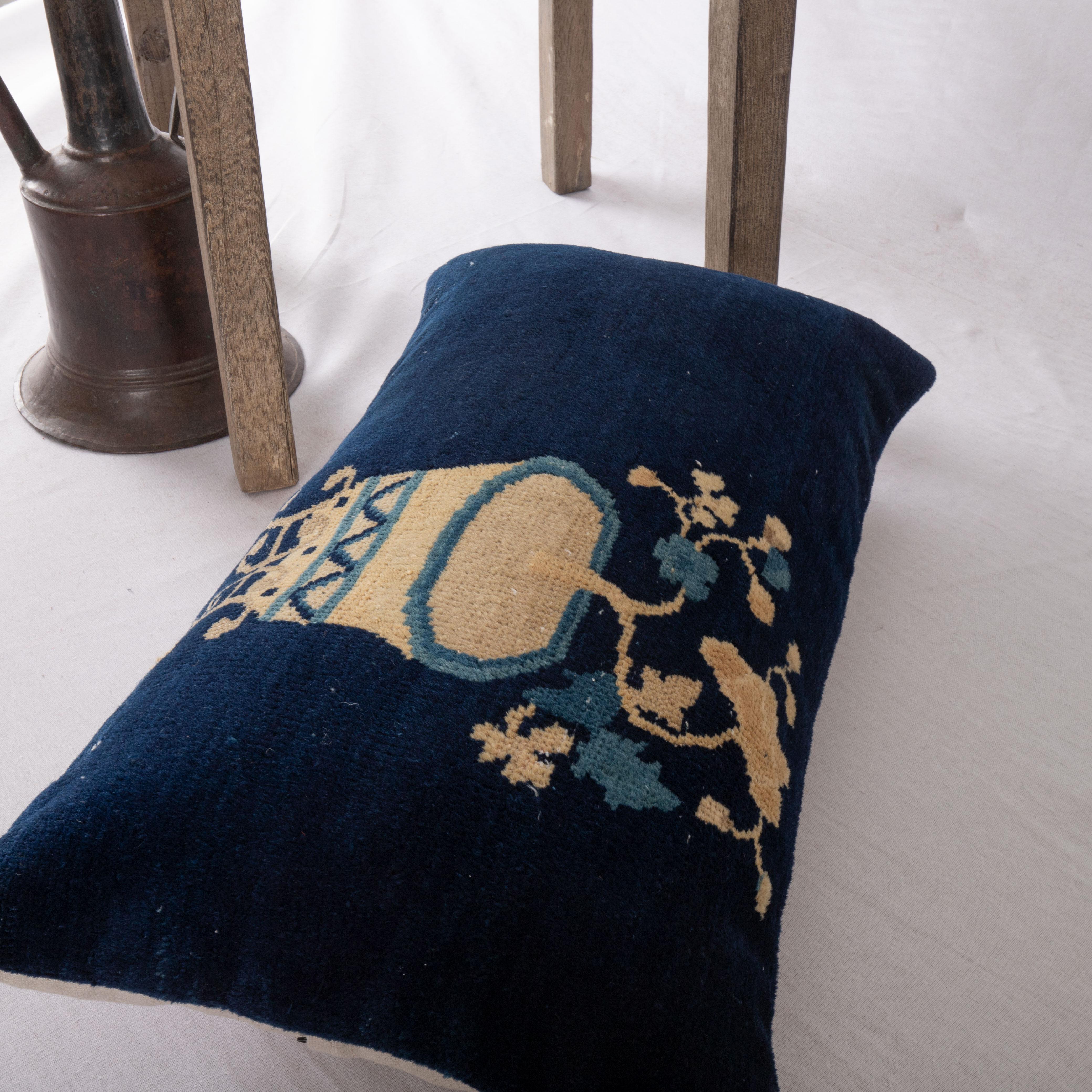 20th Century Pillow Cover Made from a Chinese Art Deco Rug, Early 20th C For Sale