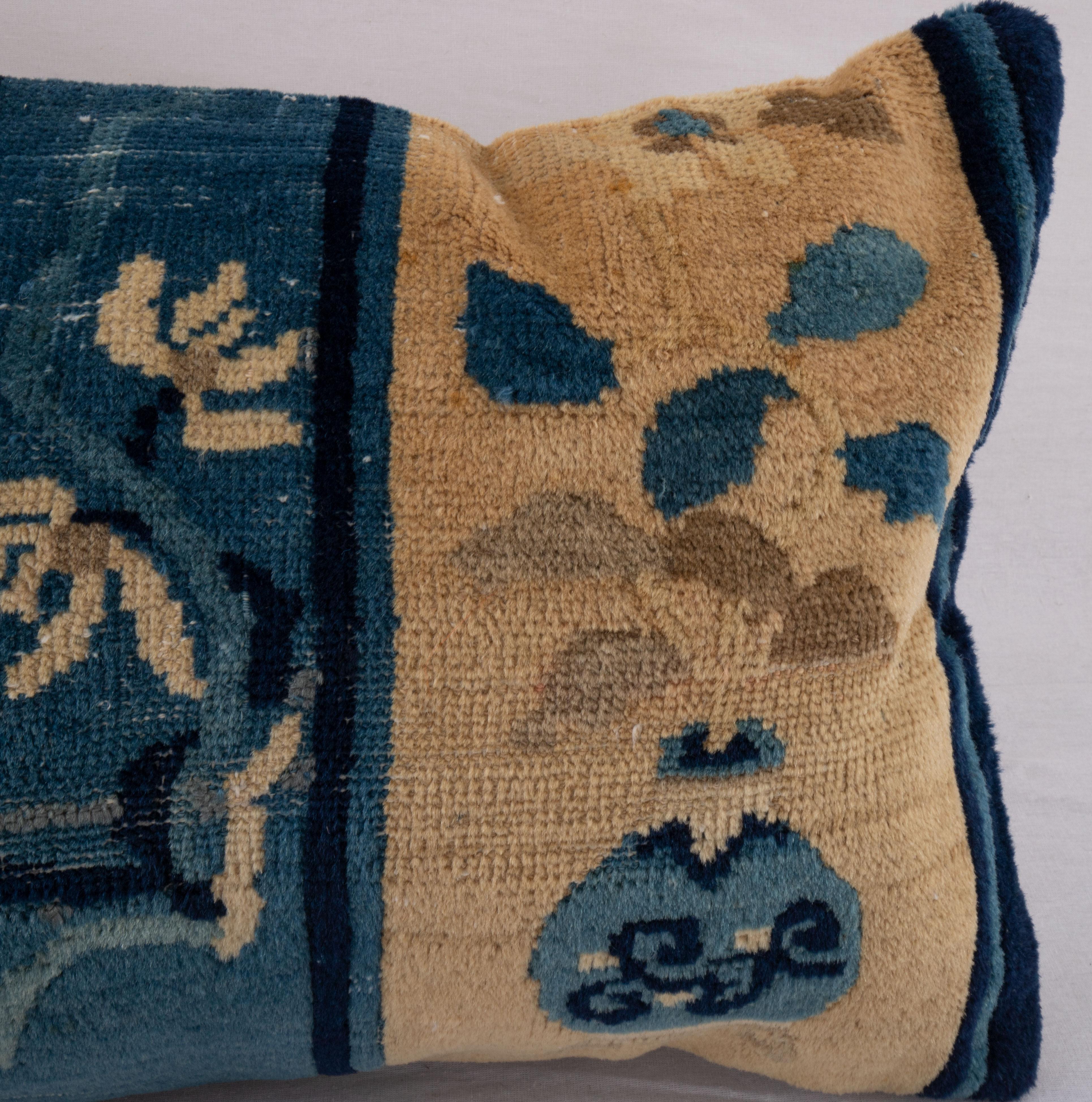 Wool Pillow Cover Made from a Chinese Art Deco Rug, early 20th C. For Sale