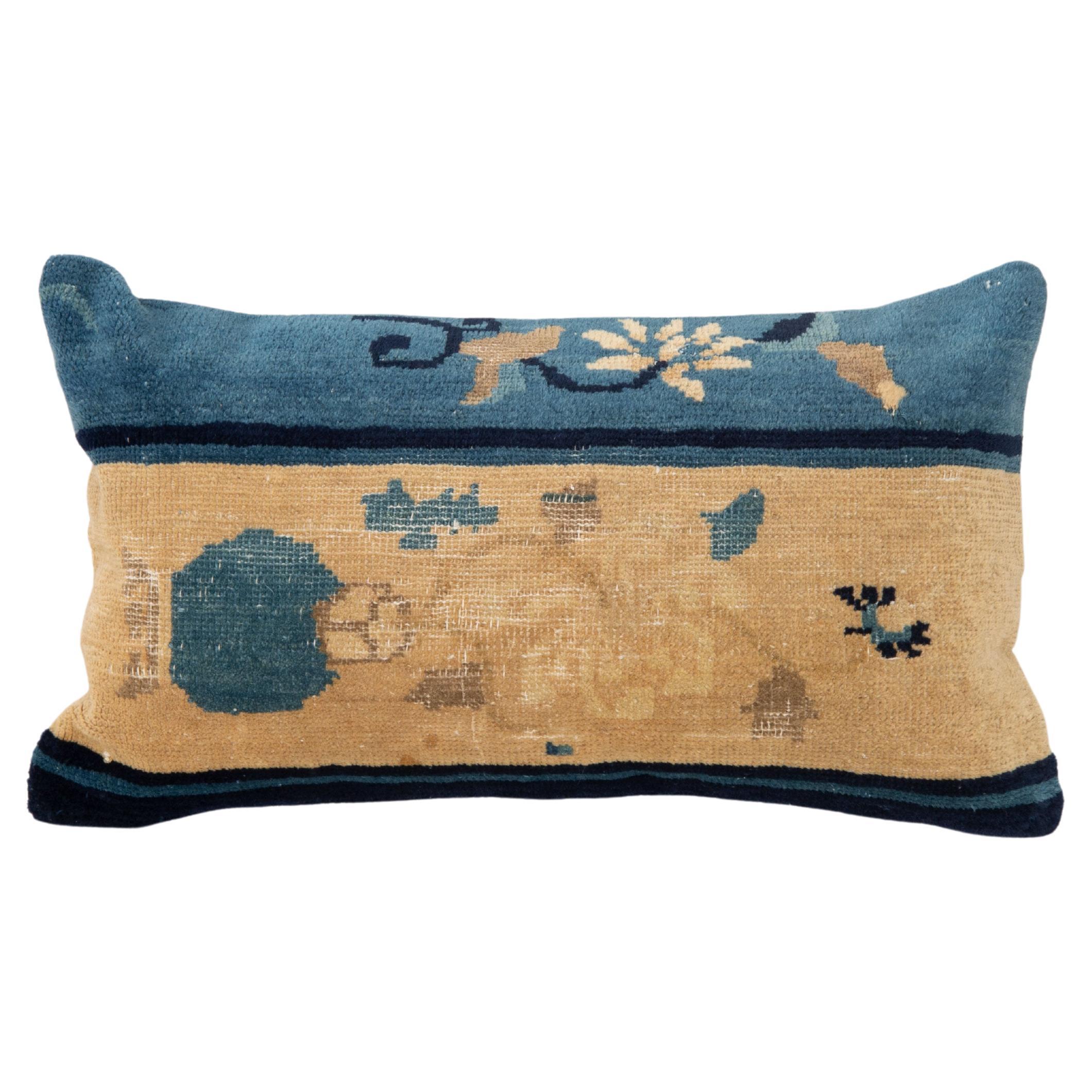Revêtement d'oreiller fabriqué à partir d'un tapis Art déco chinois, début du 20e siècle