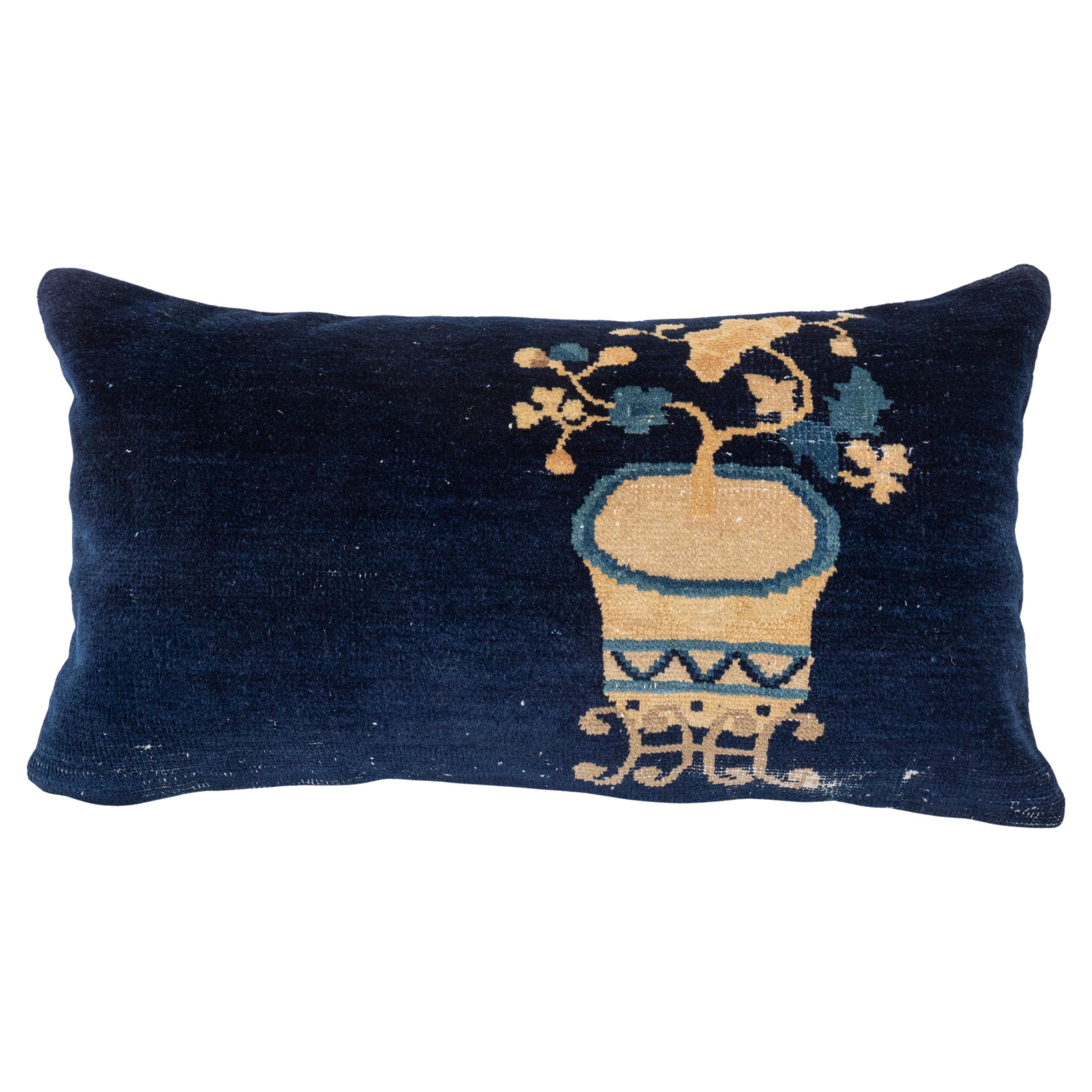 Pillow Cover Made from a Chinese Art Deco Rug, Early 20th C For Sale