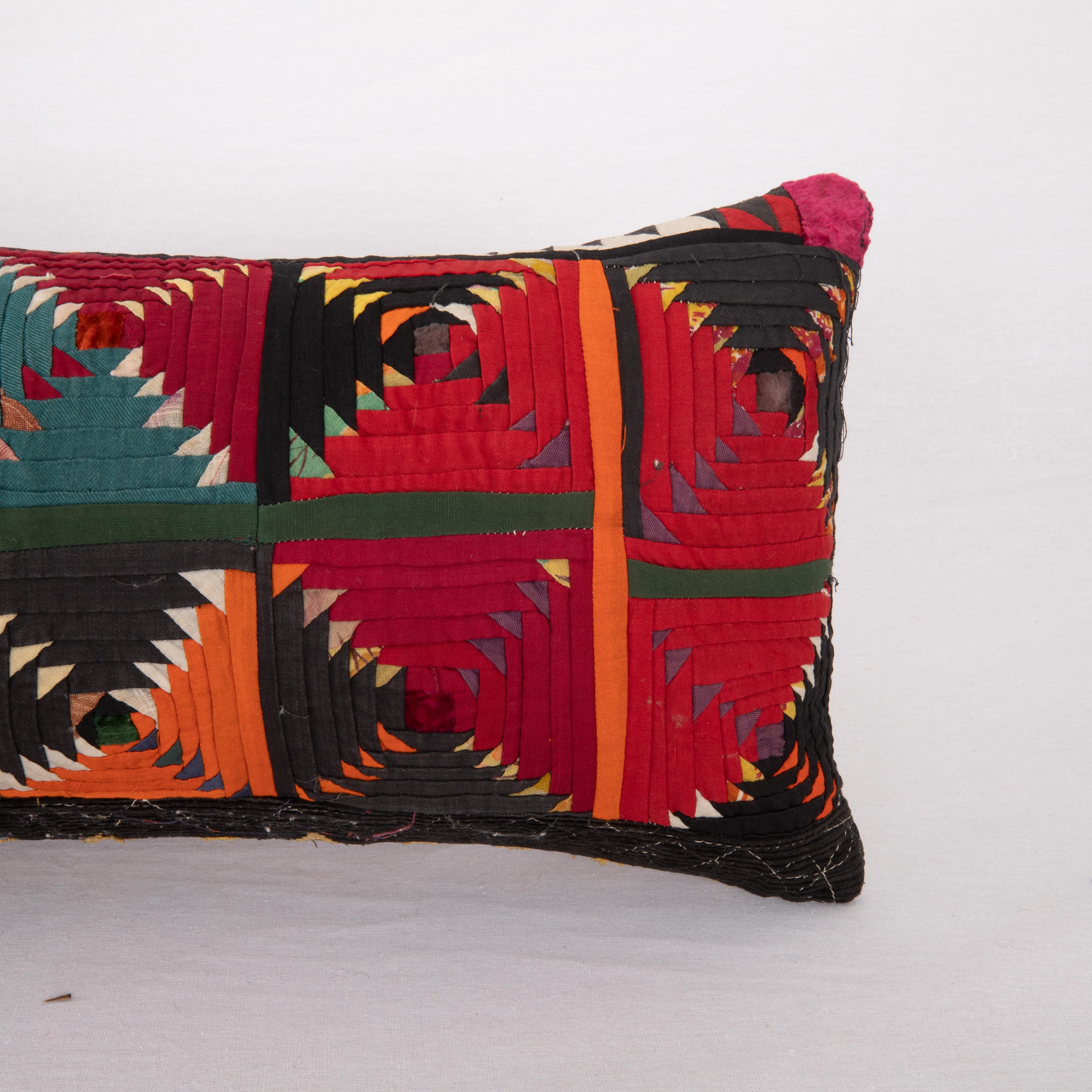 Kyrgyzstani Pillow Cover Made from a Kyrgyz Korak Patch work, mid 20th C. For Sale
