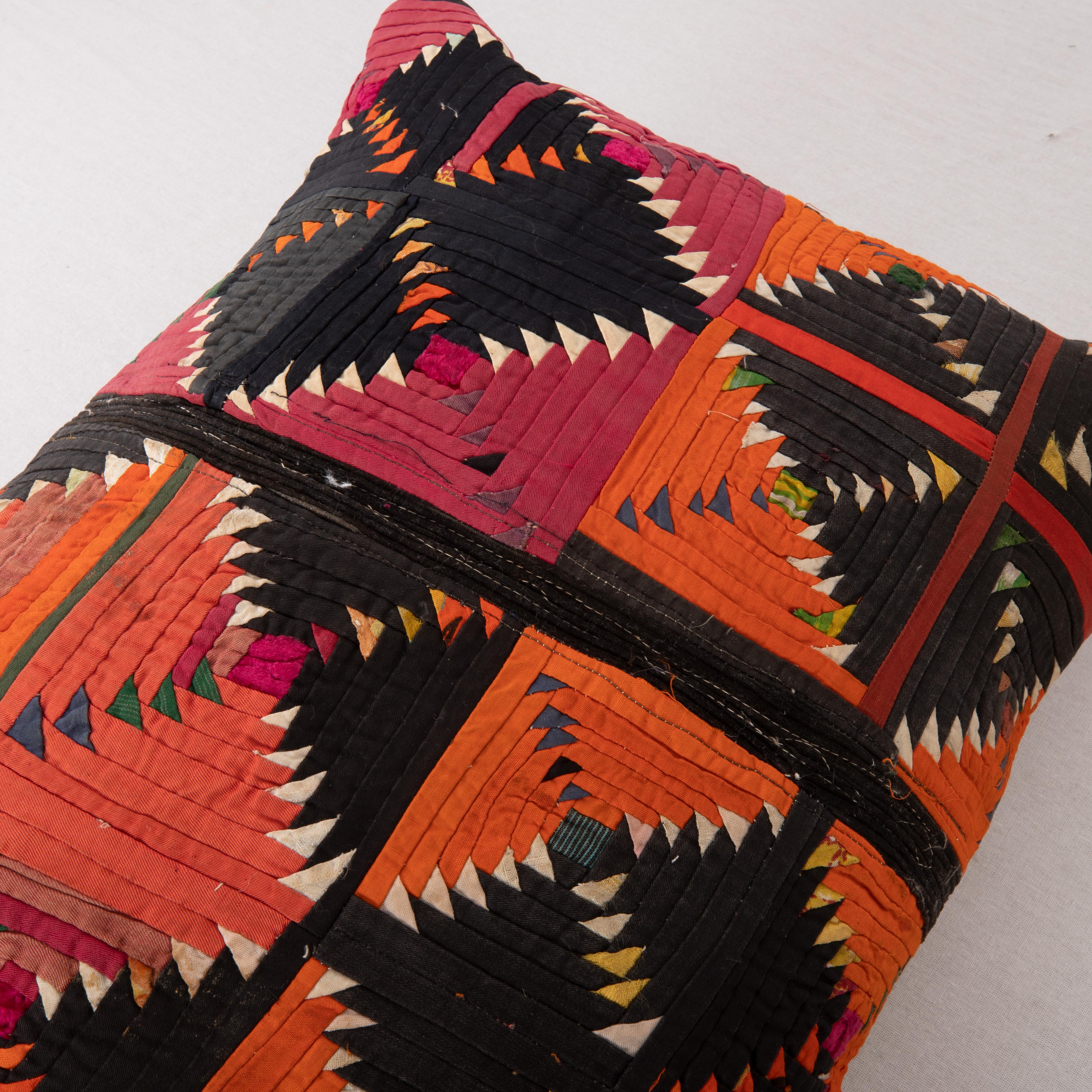 Patchwork Pillow Cover Made from a Kyrgyz Korak Patch work, mid 20th C. For Sale