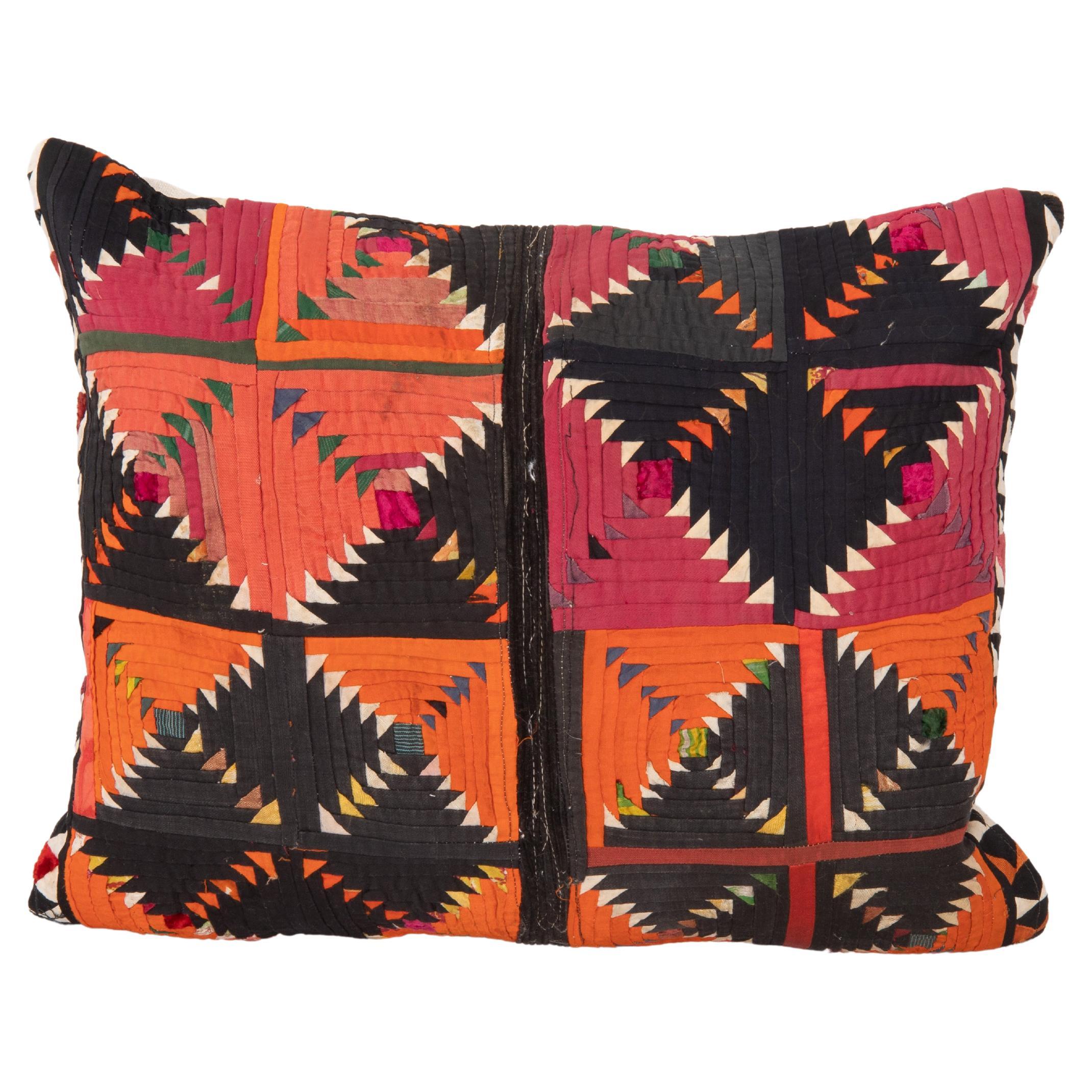 Pillow Cover Made from a Kyrgyz Korak Patch work, mid 20th C. For Sale