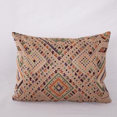 Pillow Cover Made from a Laotian Vintage Silk Embroidery