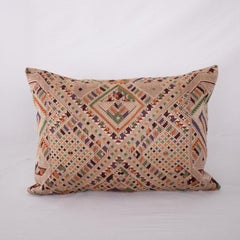 Pillow Cover Made from a Laotian Vintage Silk Embroidery
