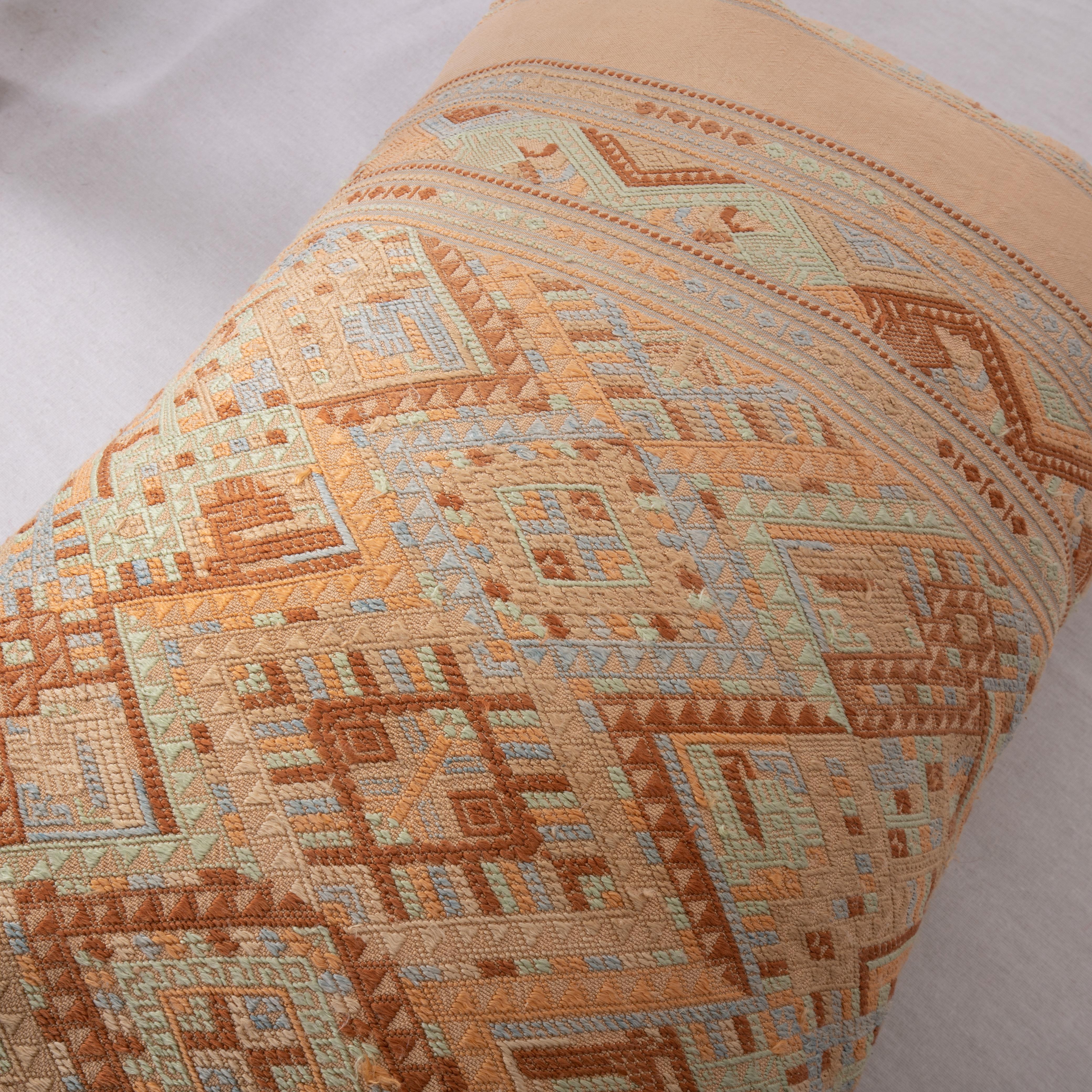 Pillow Cover Made from a Laotian Vintage Silk Embroidery In Good Condition For Sale In Istanbul, TR