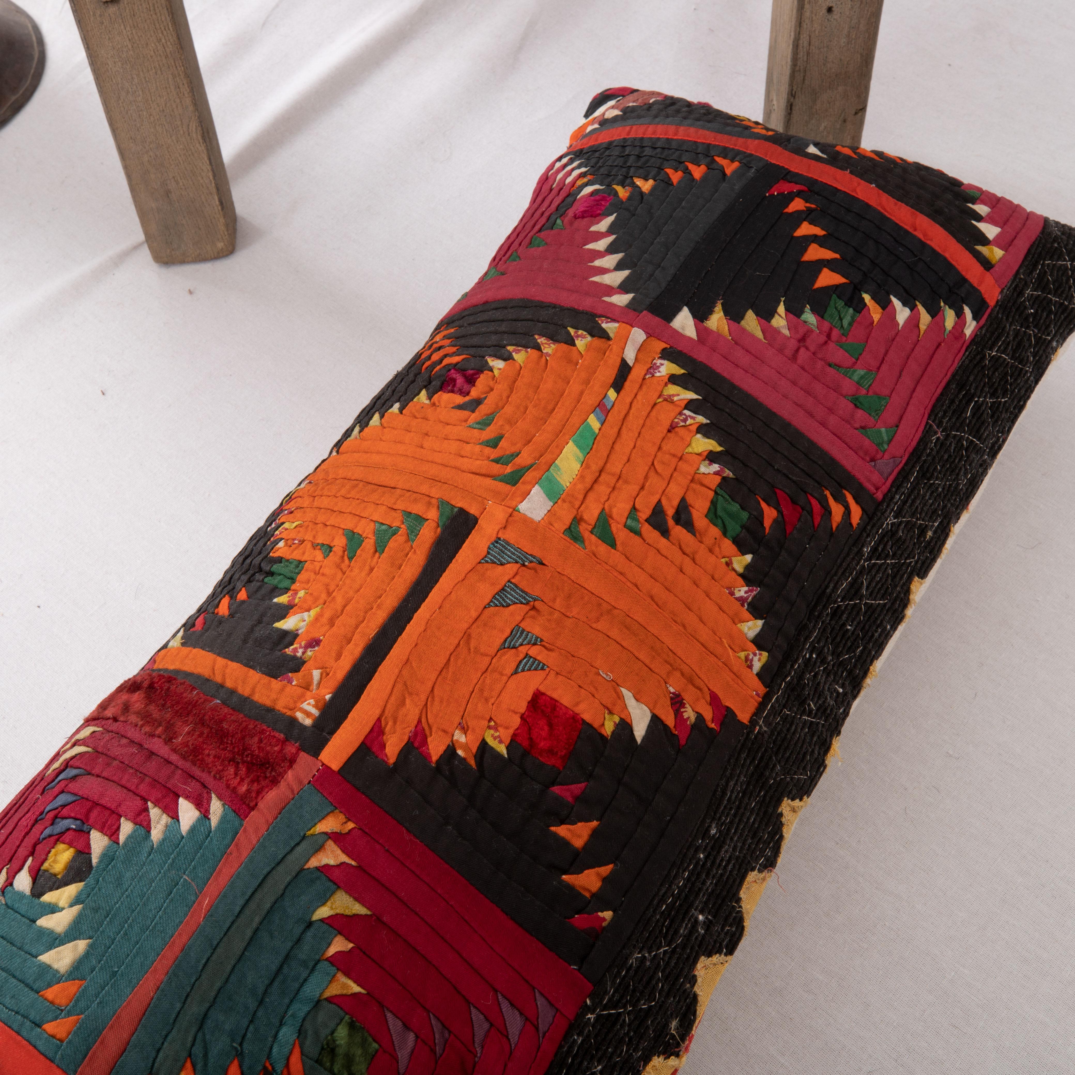 Pillow Cover Made from a Mid 20th C. Kyrgyz Korak ( Patchwork) In Good Condition For Sale In Istanbul, TR
